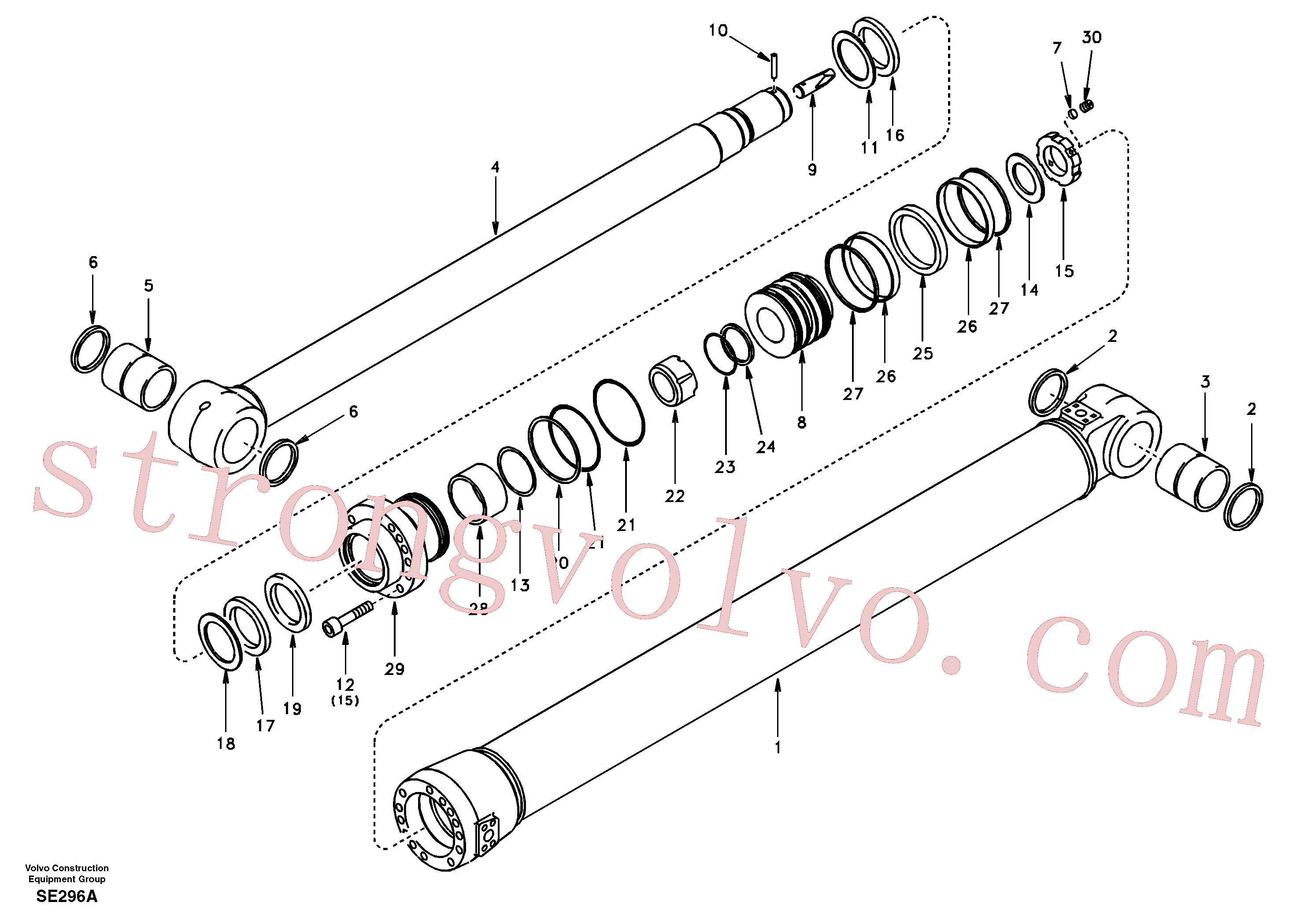 VOE14882746 Volvo Cilindro do braço de afundamento(SE296A Montagem)