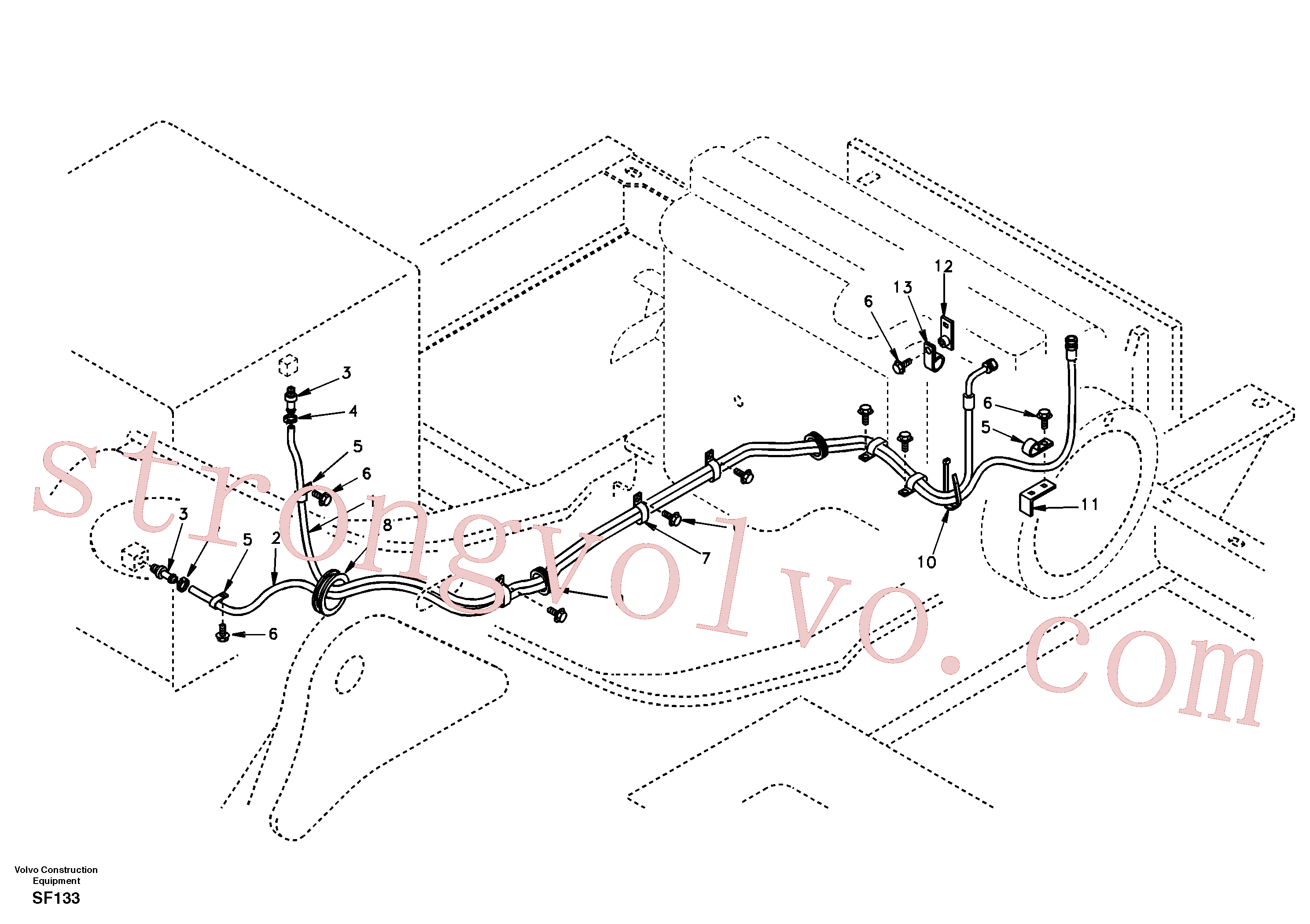 SA2022-01280 Volvo Tubo de combustível - depósito de combustível(SF133 Montagem)