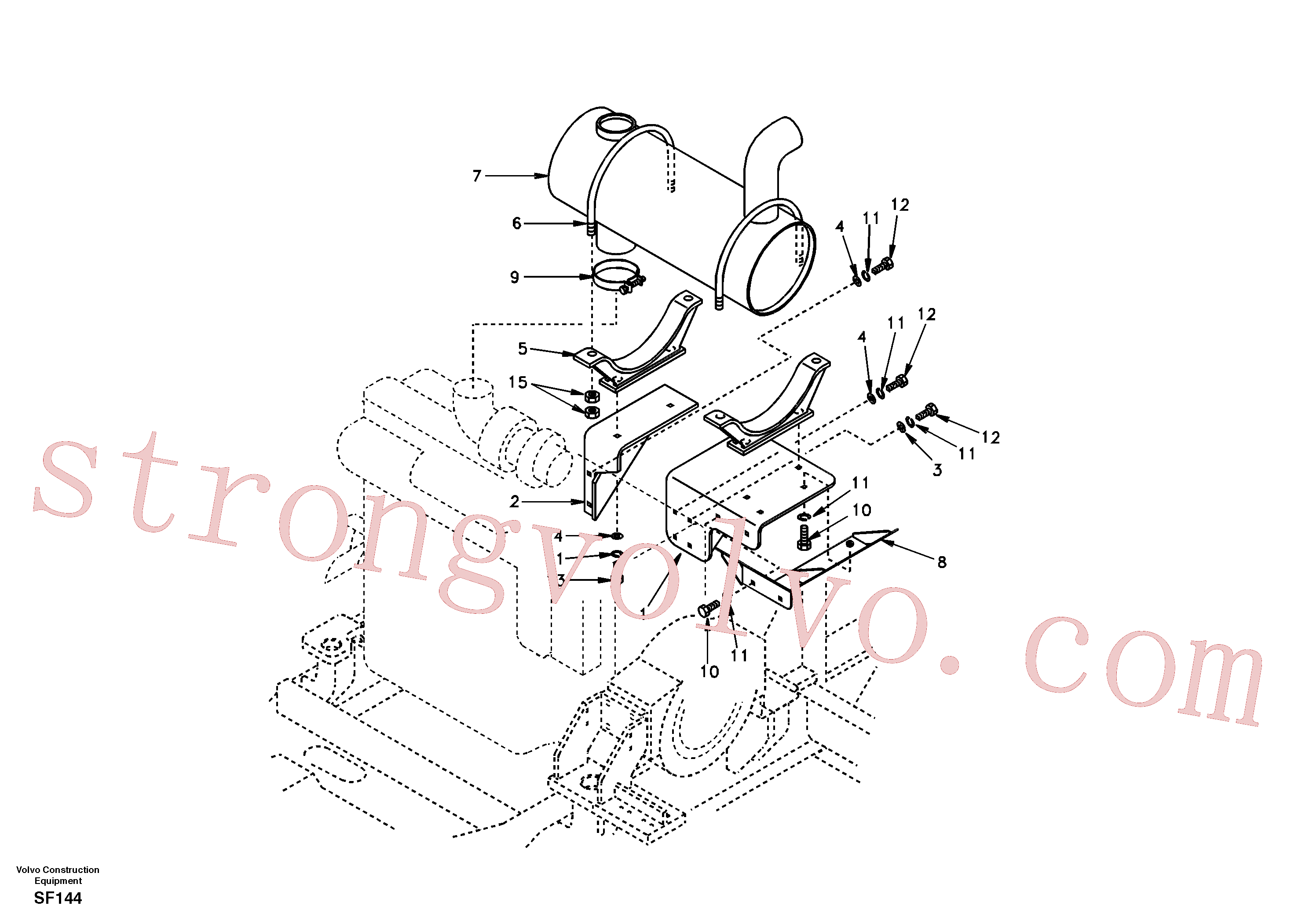 SA9011-11005 Volvo Sistema de escape(SF144 Montagem)