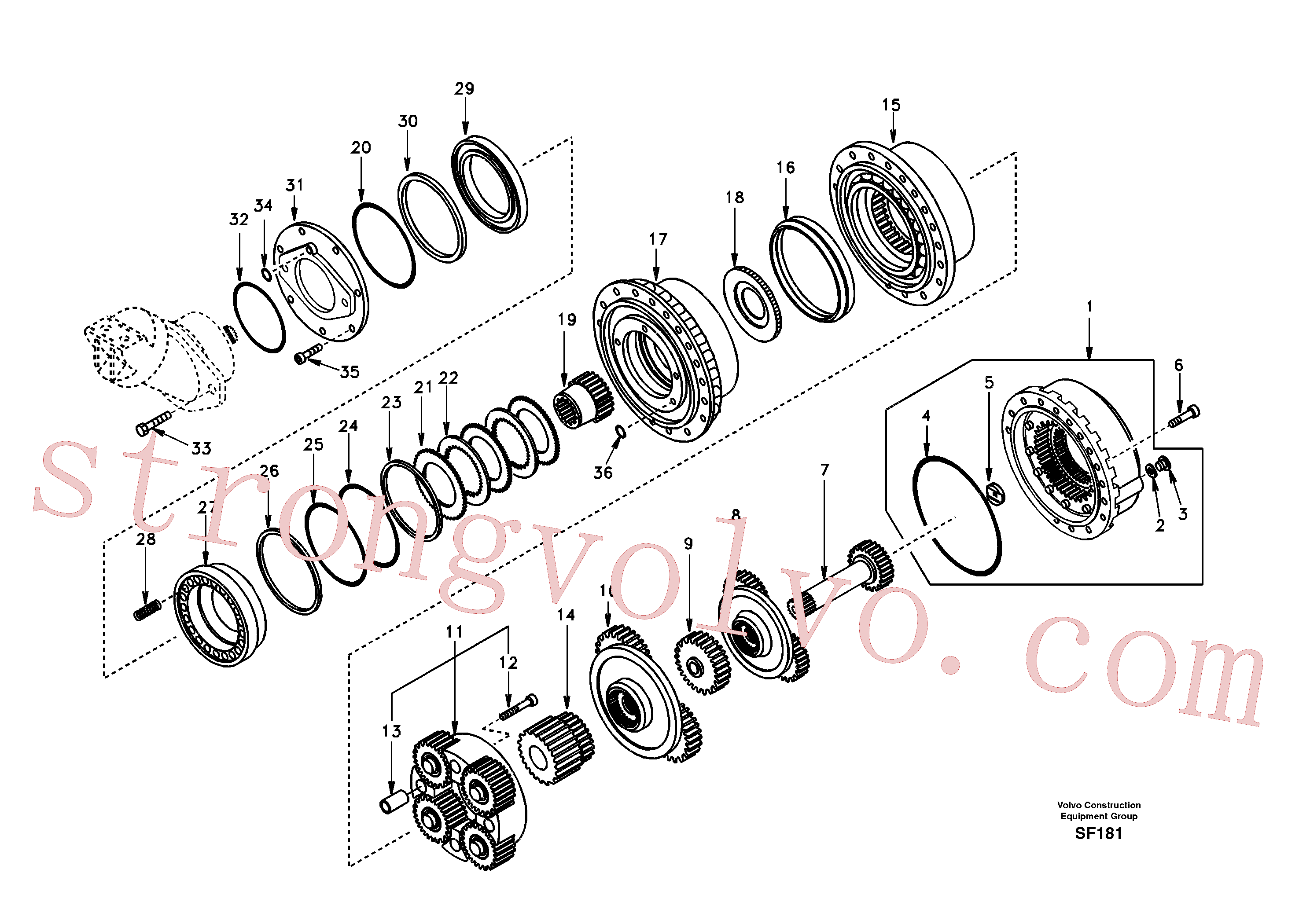 SA8230-35570 Adapter Volvo escavadeira