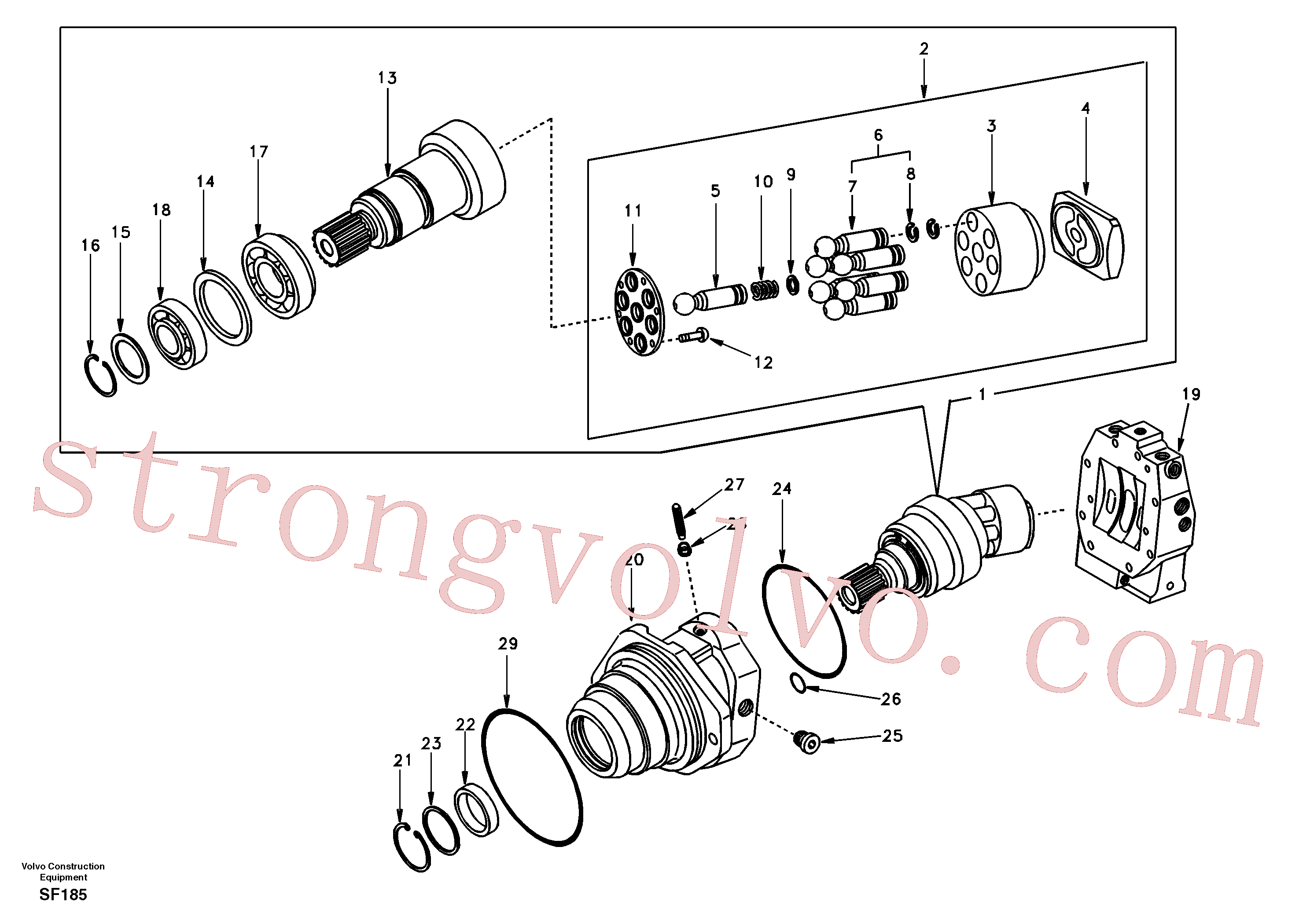 Volvo SA8230-29560 Cylinder Volvo Acessórios para escavadeira