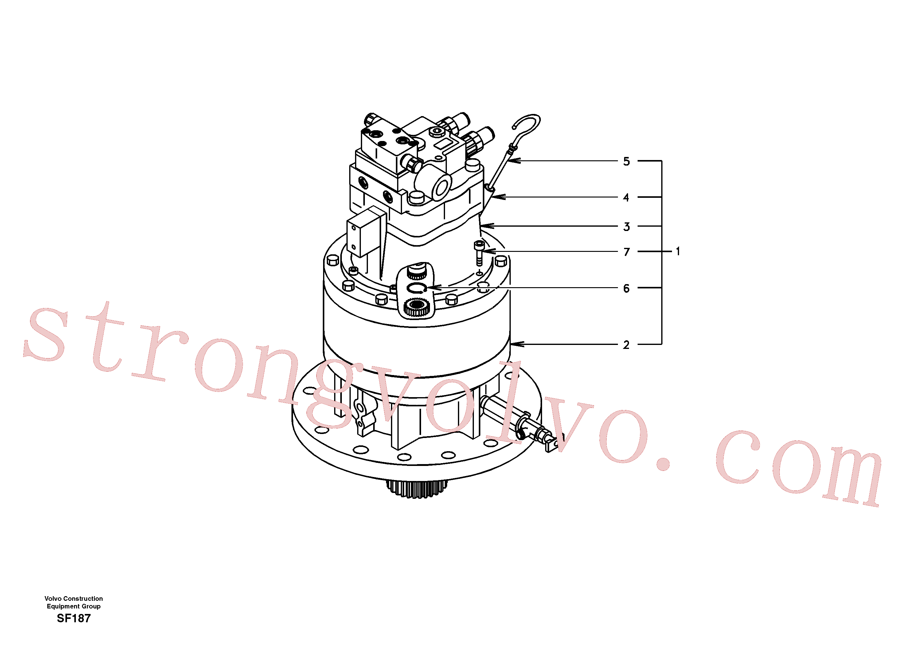 SA1142-07410 Volvo Motor de rotação com peças de montagem(SF187 Montagem)