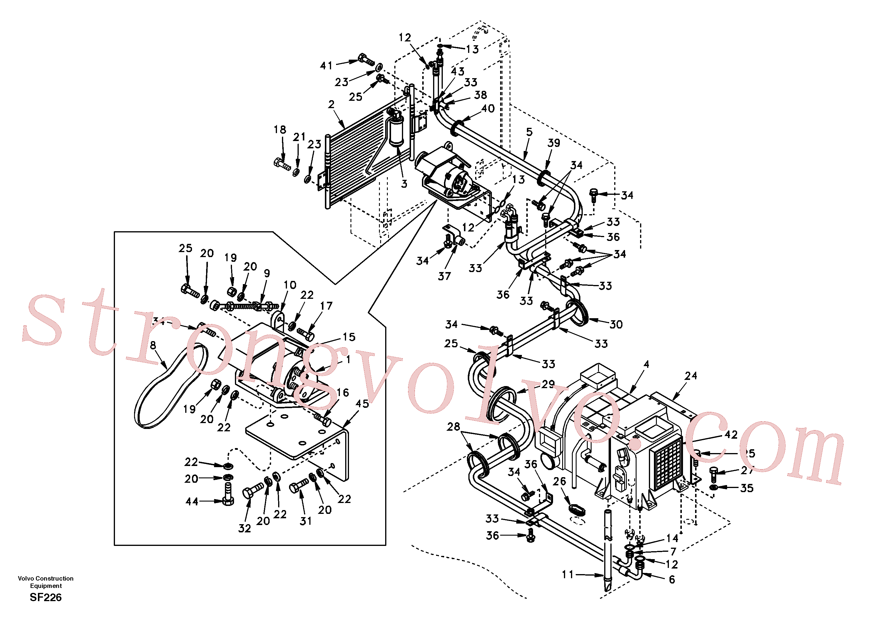 SA1048-10650 Volvo Linha da unidade do ar condicionado(SF226 Montagem)