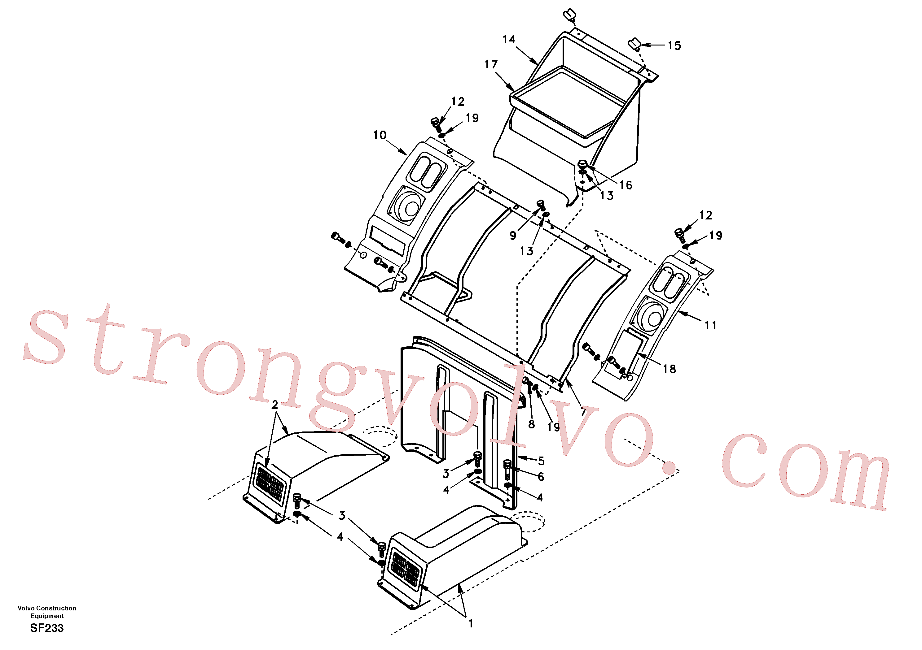 SA9041-11005 Volvo Painel de instrumentos, painel do rádio(SF233 Montagem)