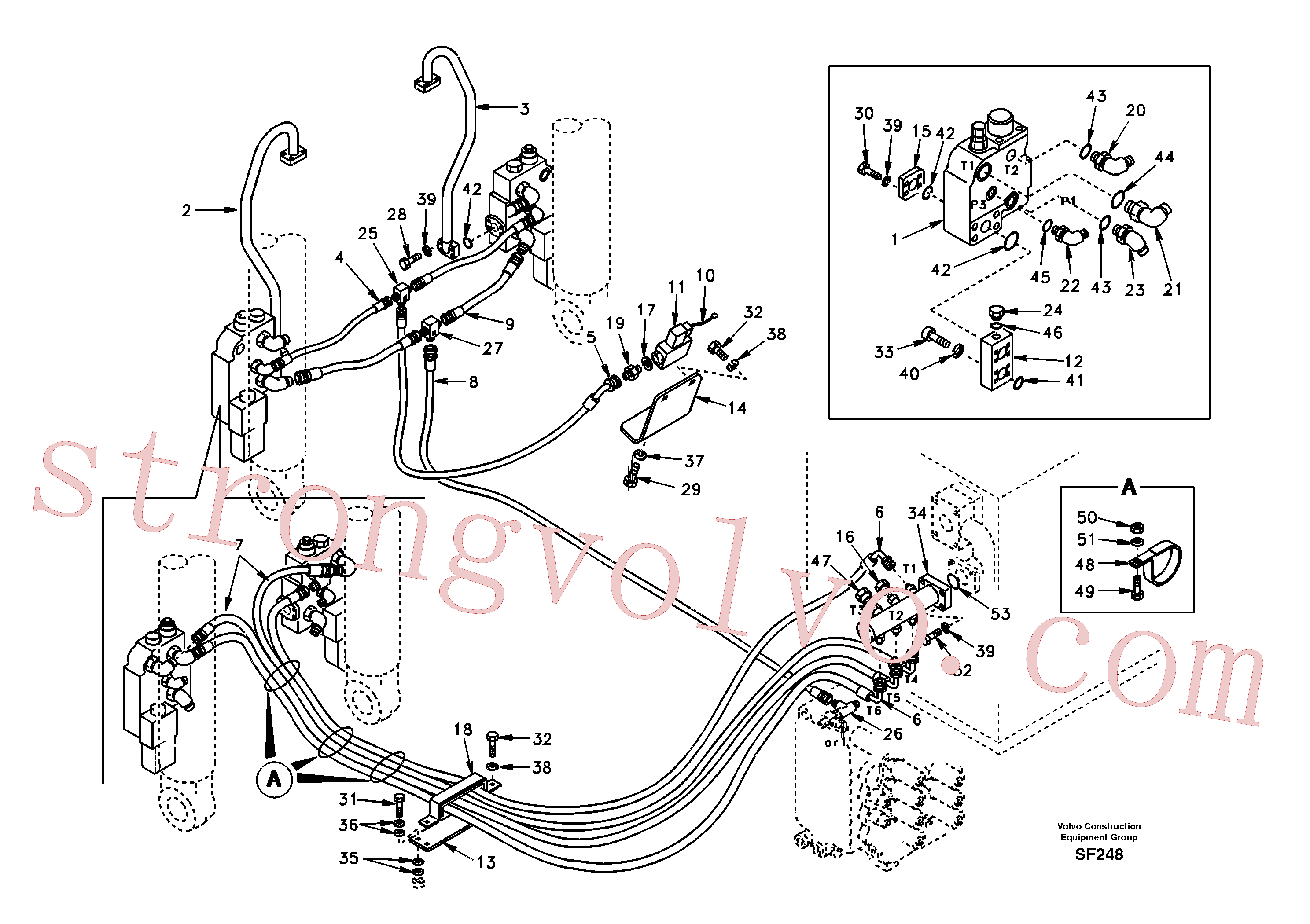 VOE14571142 Volvo Hidráulica de serviço, ruptura da lança(SF248 Montagem)