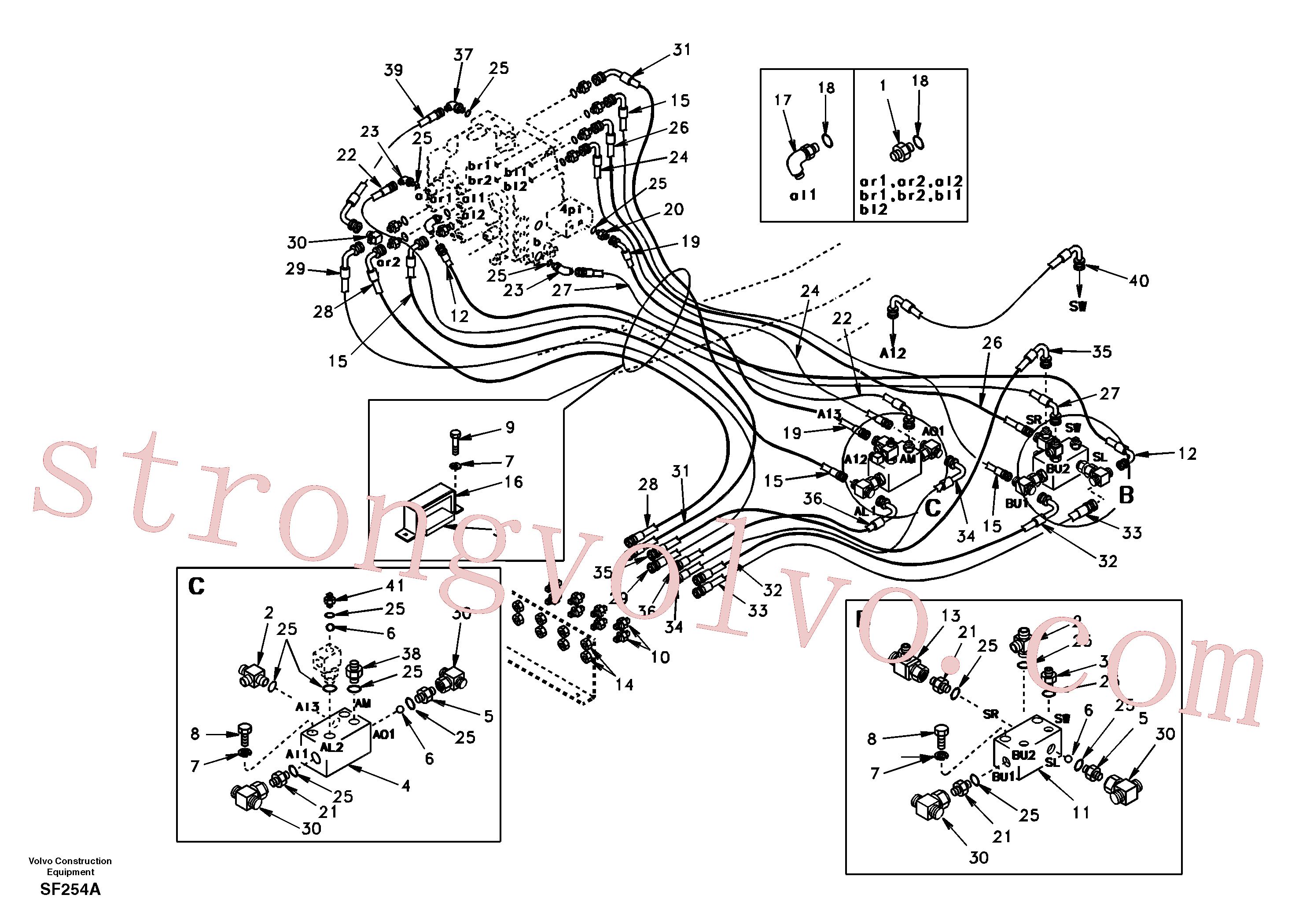 SA9451-02316 Volvo Sistema servomotor, válvula de comando para válvula de comando à distância(SF254A Montagem)