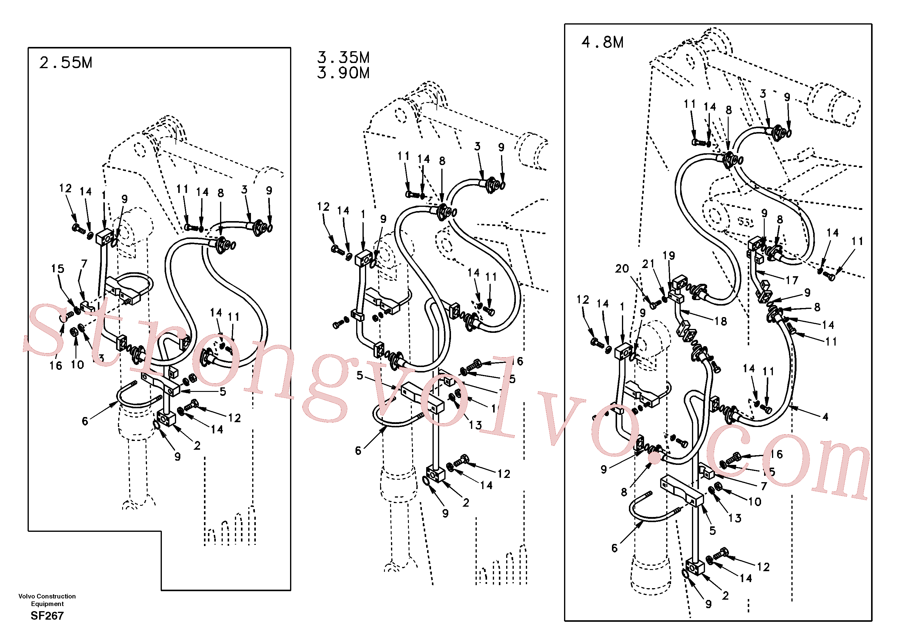 SA9495-17654 Volvo Hidráulica de serviço, ruptura do braço de afundamento(SF267 Montagem)