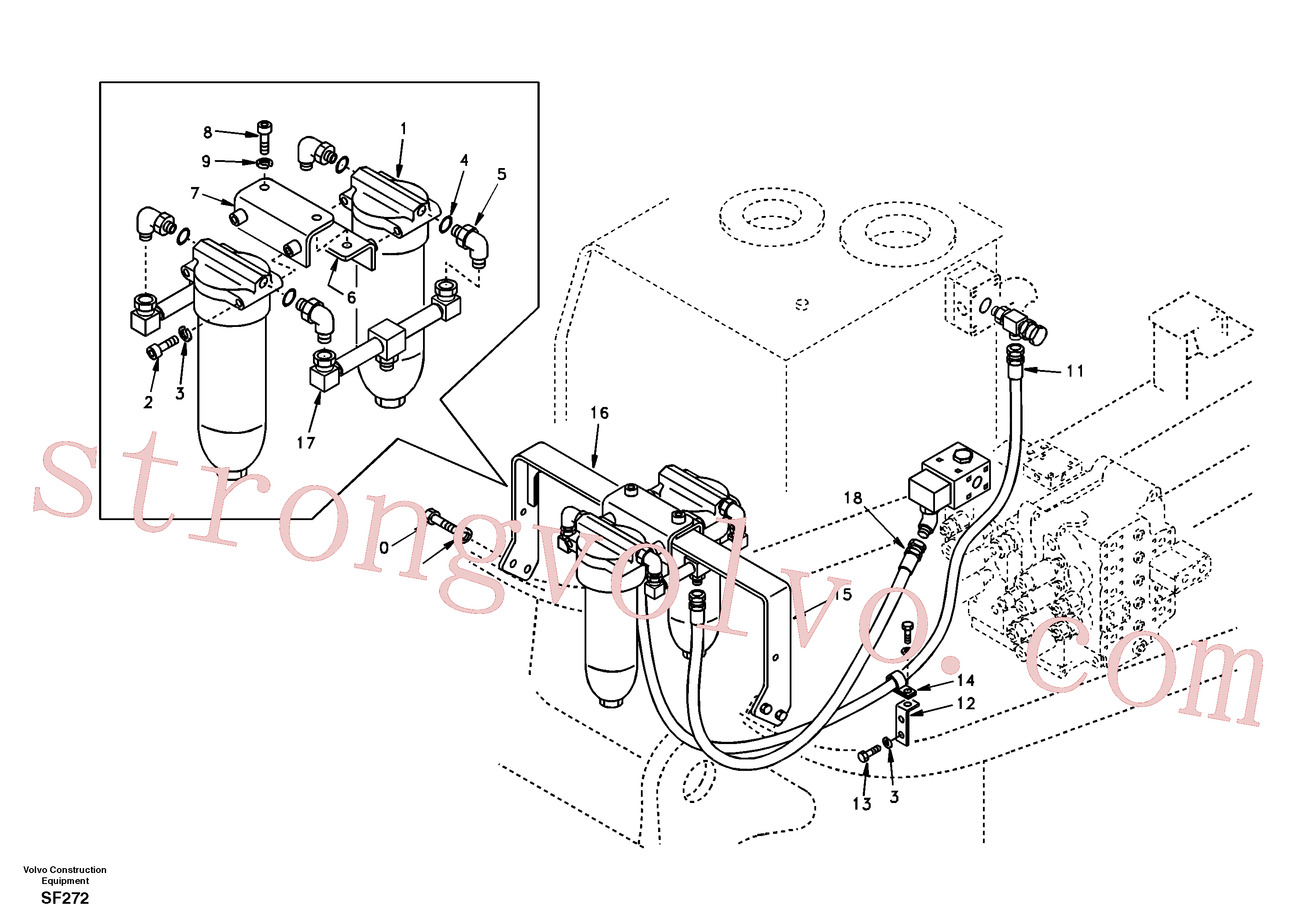Volvo Acessórios para escavadeira SA1142-09440 Bracket Acessórios