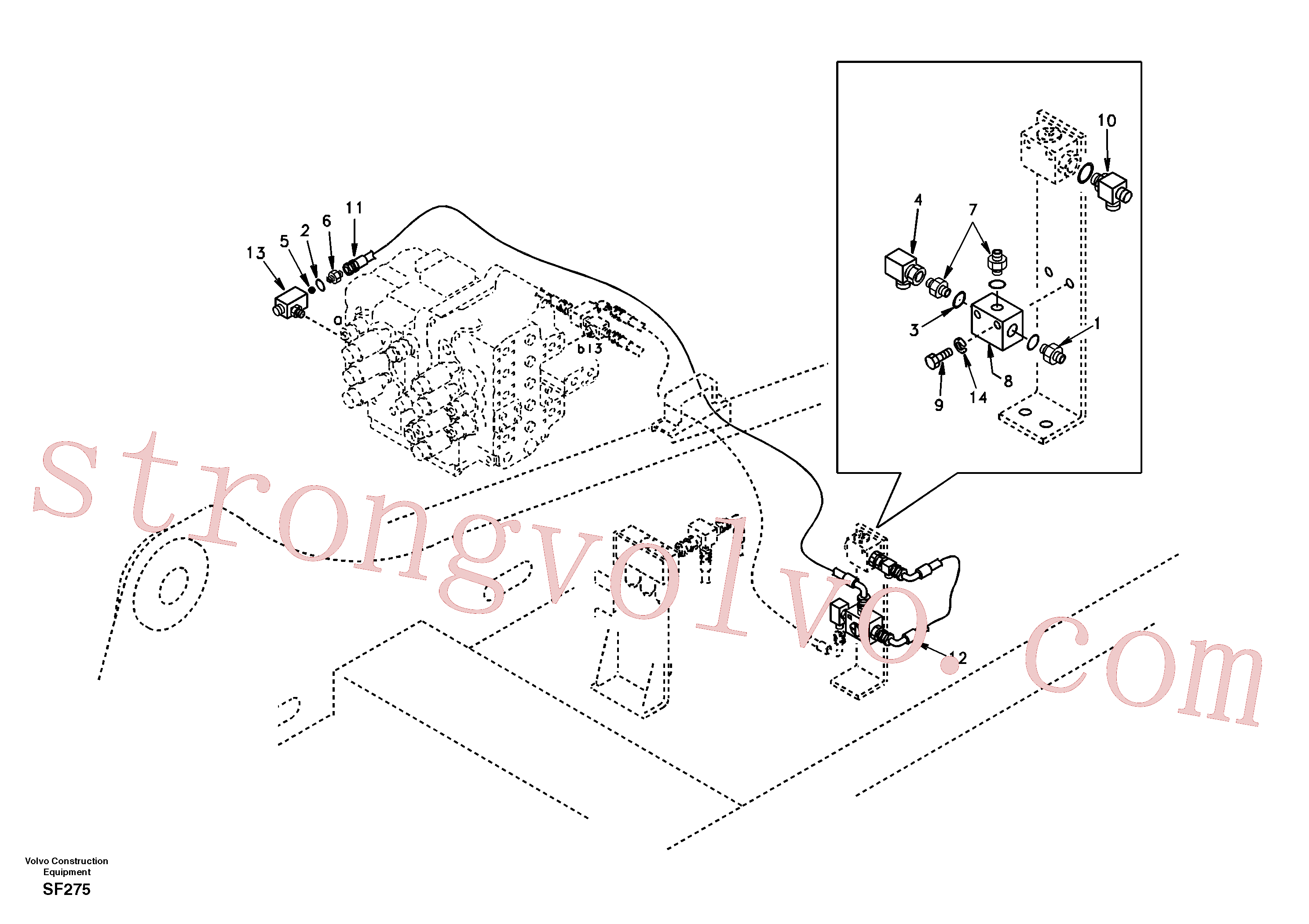 SA9213-06000 Volvo Hidráulica de serviço, martelo e cortador para fluxo da bomba auxiliar(SF275 Montagem)