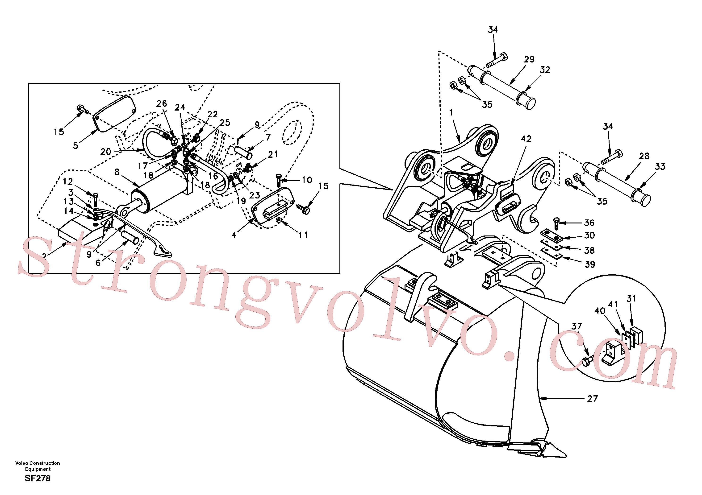 SA9412-12120 Volvo Suporte de acoplamento, QuickFit(SF278 Montagem)