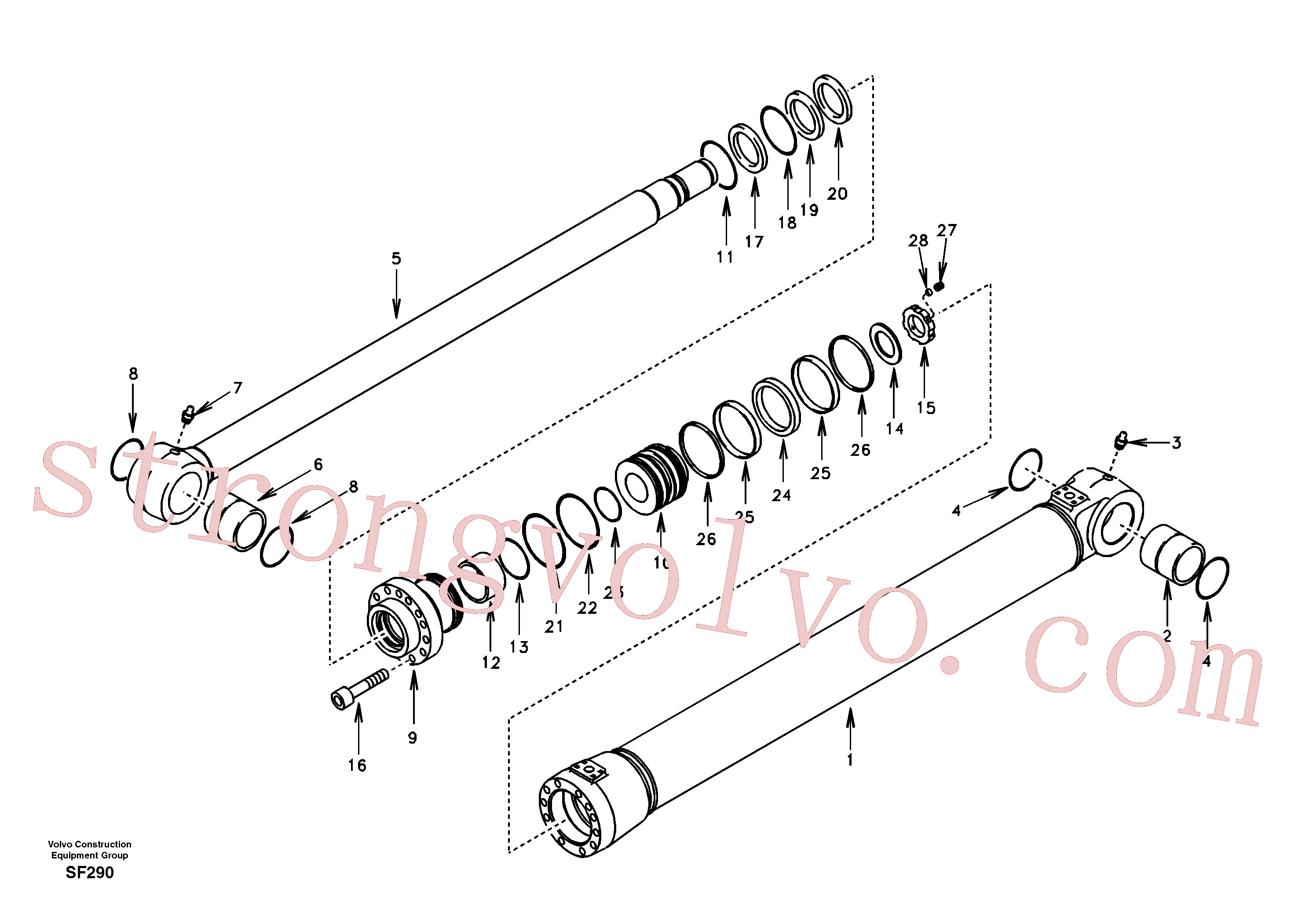 Atacado VOE14501246 Rod Volvo escavadeira