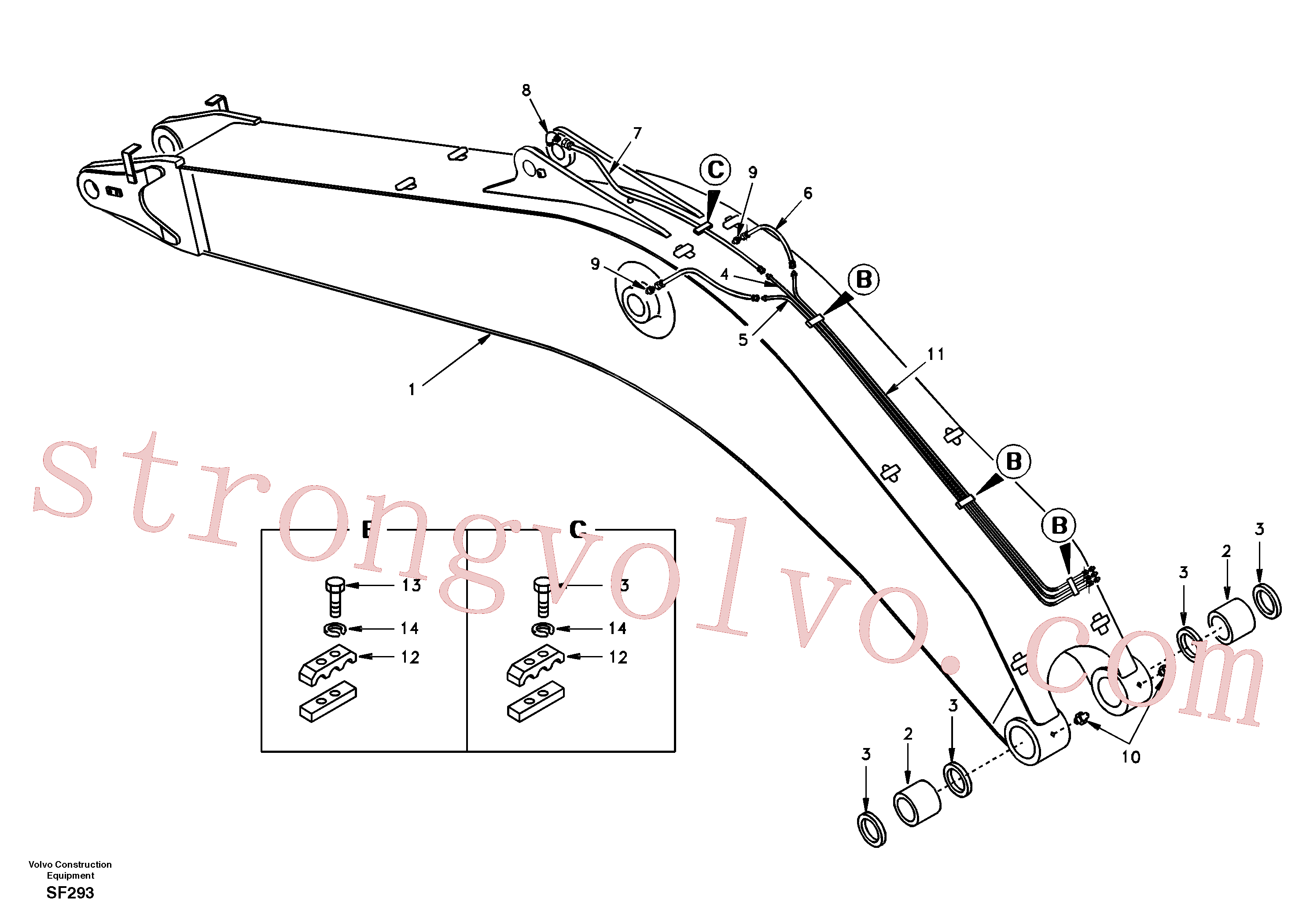 SA1073-02232 Pipe Inscreva-se para Volvo Acessórios para escavadeira