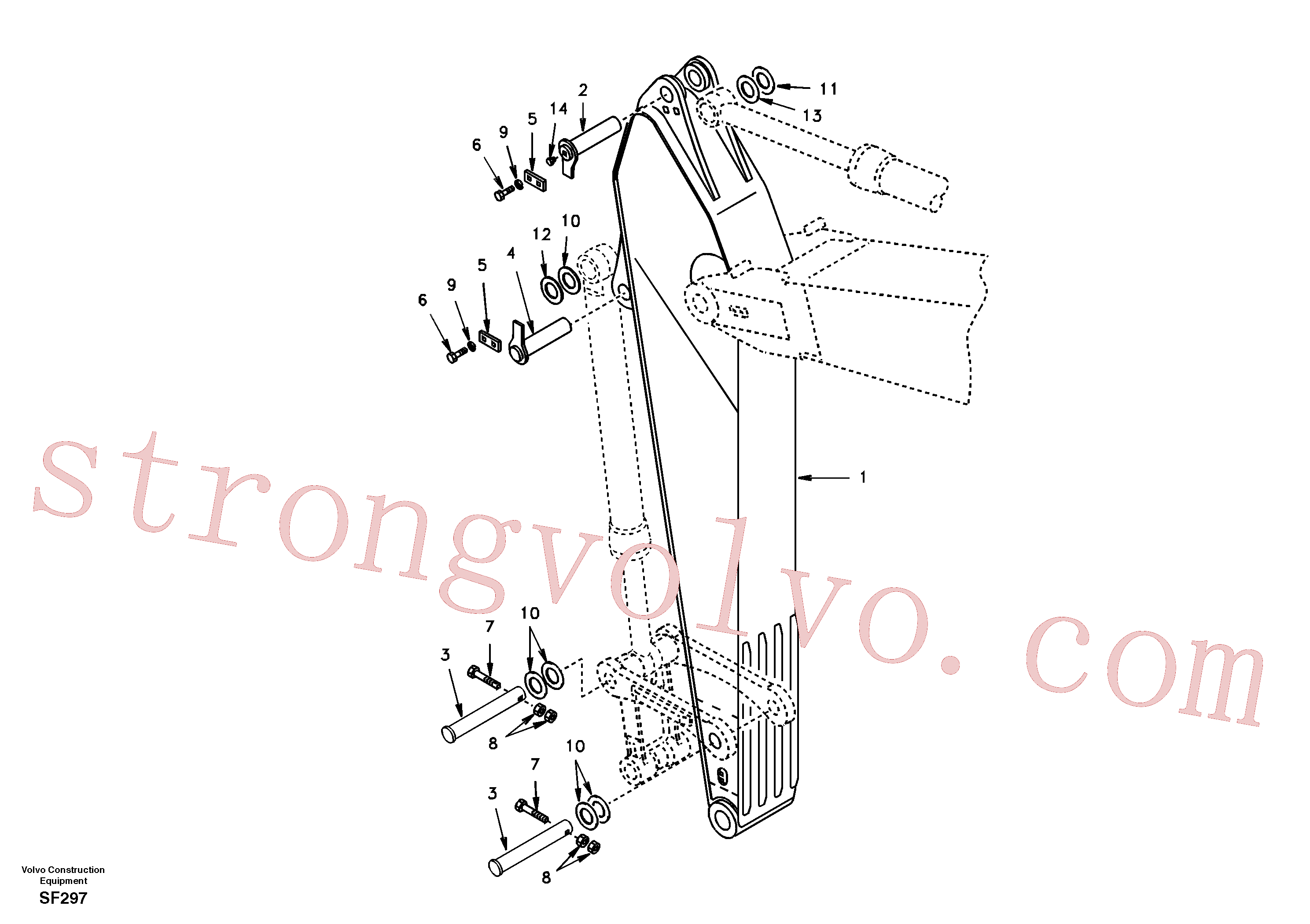 SA1173-02010 Volvo Elos do braço de afundamento(SF297 Montagem)