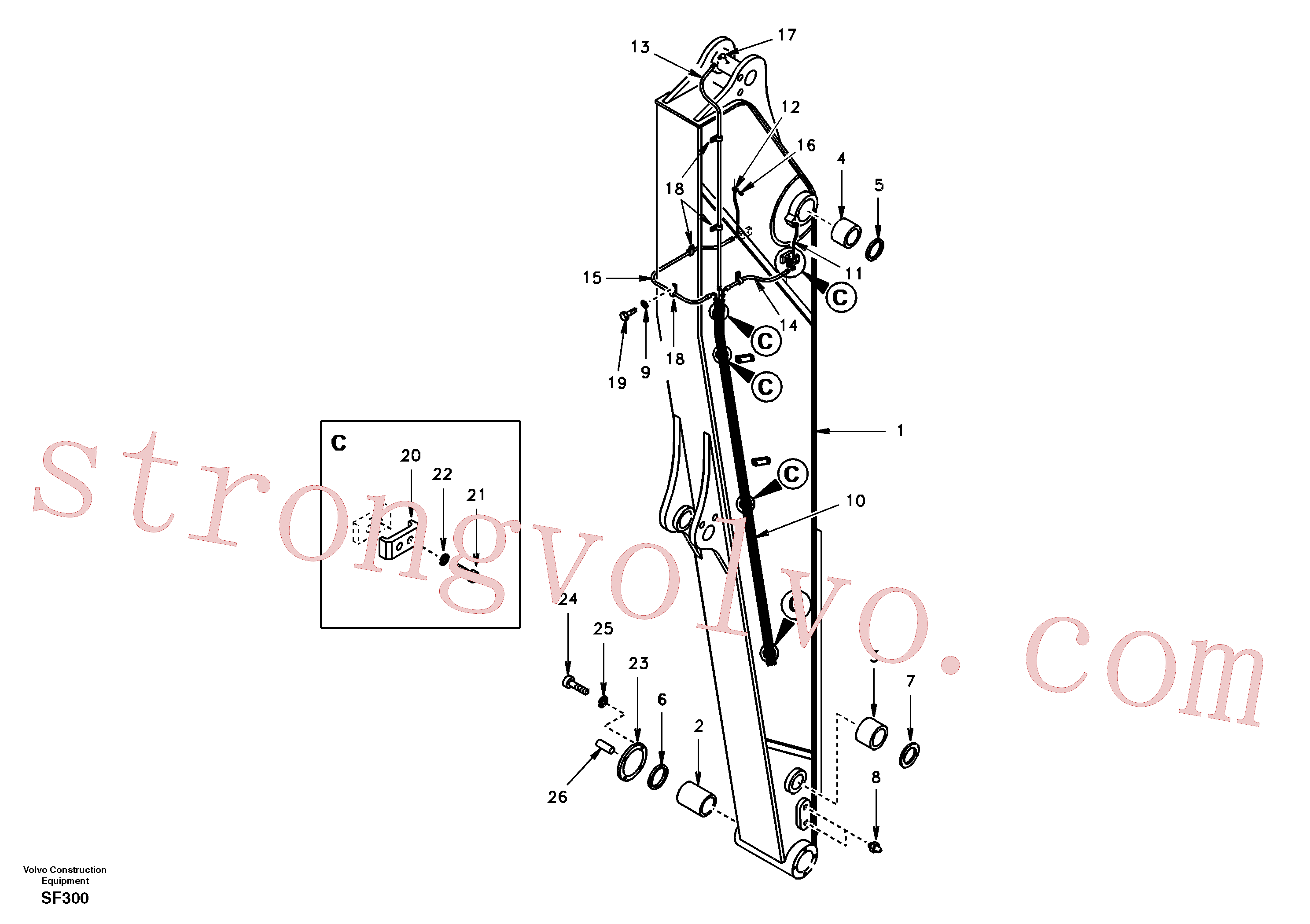 Atacado SA9482-02141 Mangueira completa Volvo escavadeira