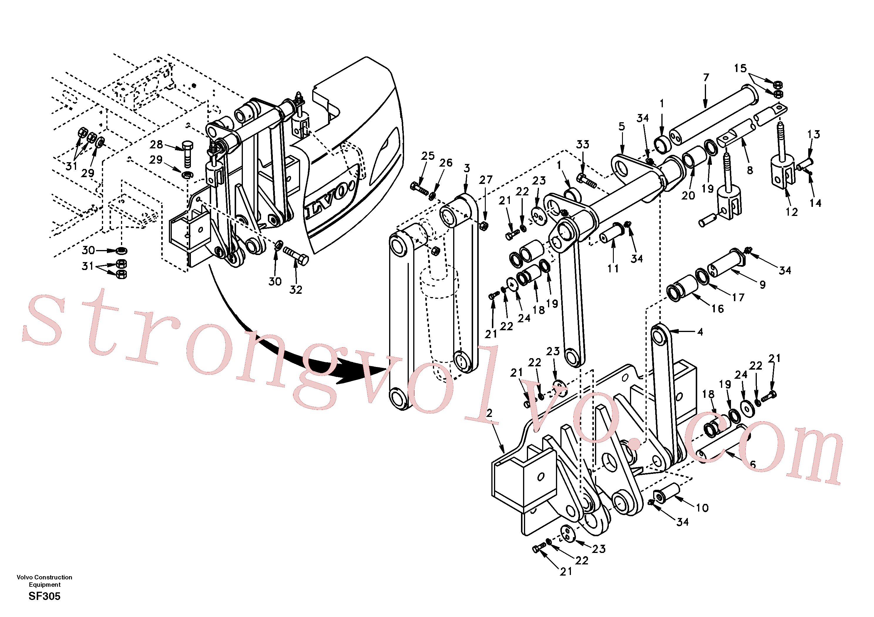 SA9213-30000 Volvo Remoção de contrapeso, conjunto(SF305 Montagem)