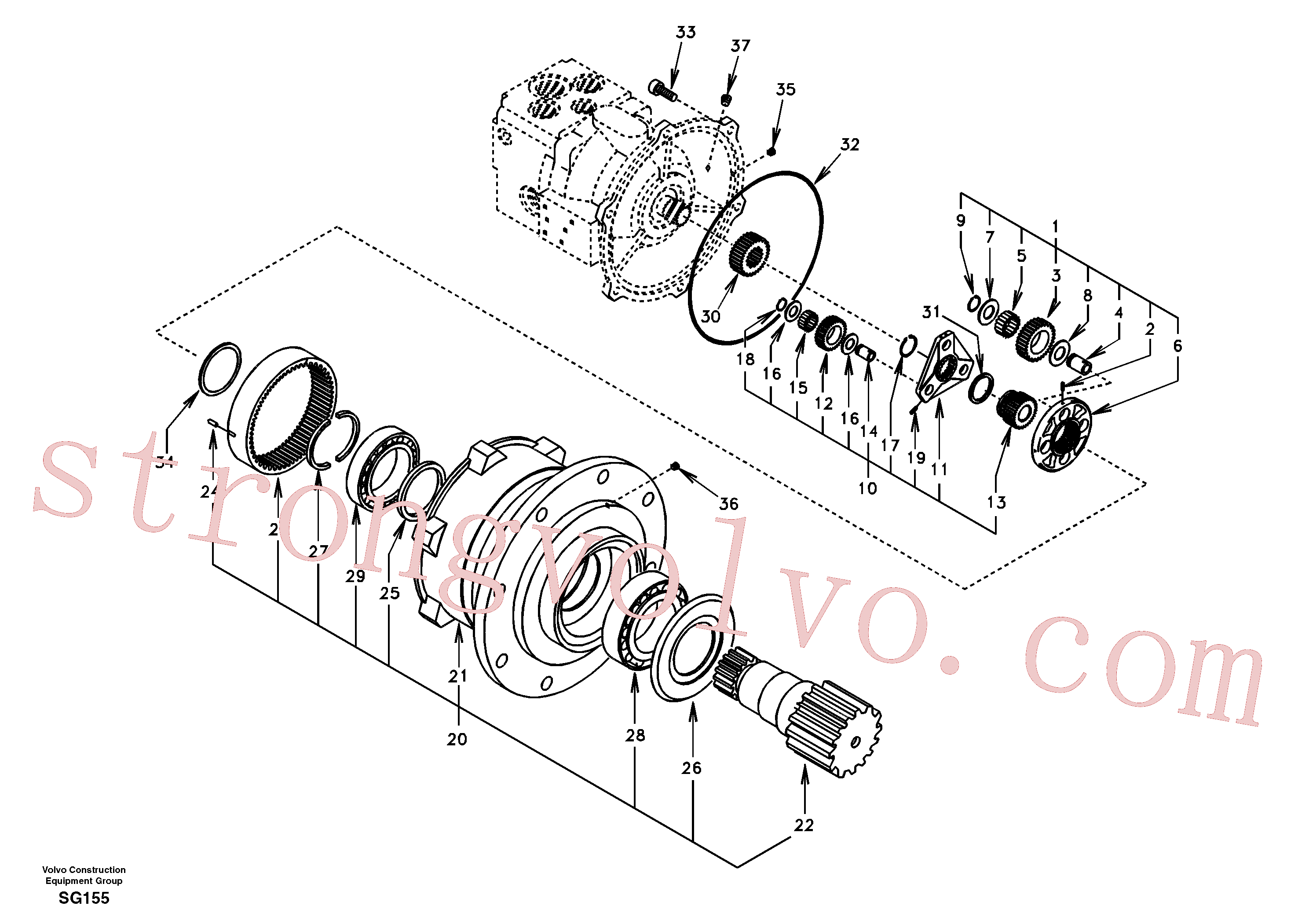 China Made SA8230-31230 Carrier Volvo Acessórios para escavadeira