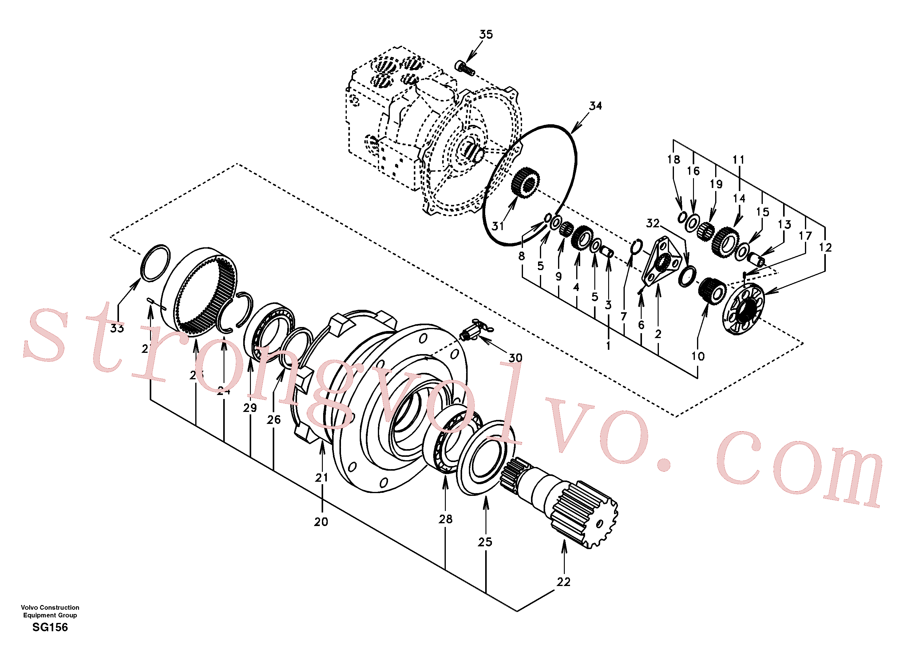 VOE14503935 Volvo Caixa de velocidades rotativa(SG156 Montagem)