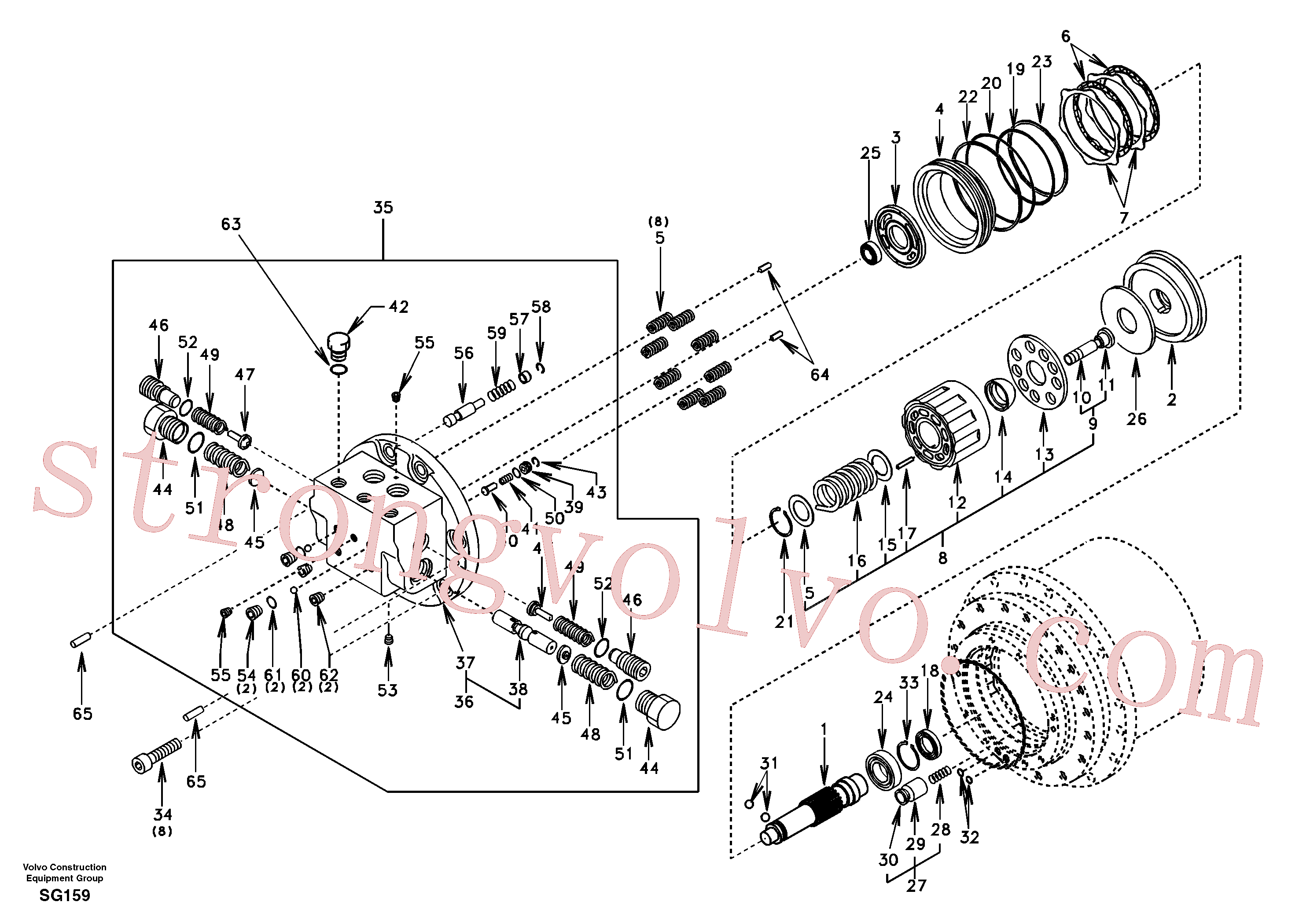 SA8230-23390 Volvo Motor de deslocação(SG159 Montagem)