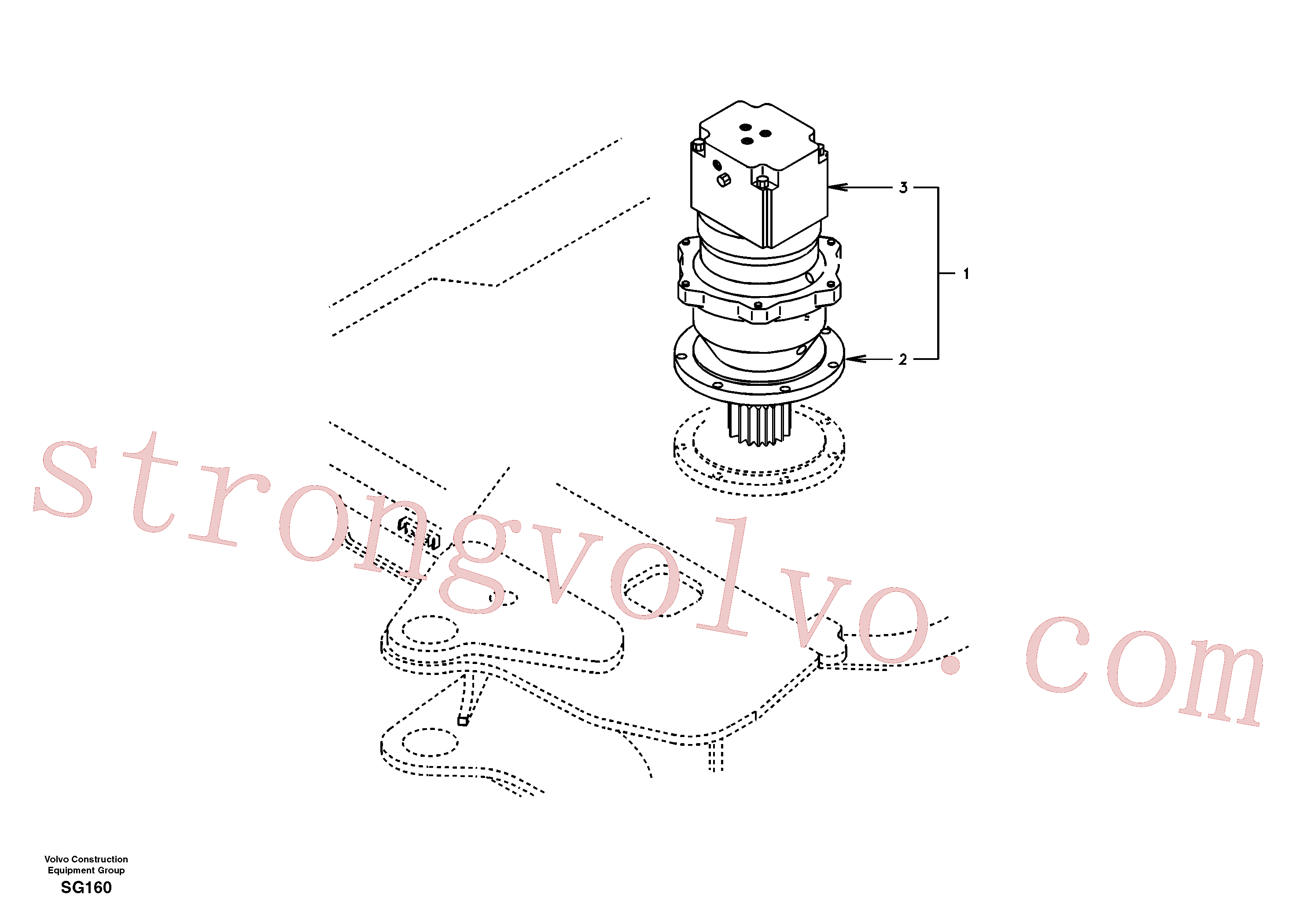 SA1155-30080 Volvo Motor de rotação com peças de montagem(SG160 Montagem)