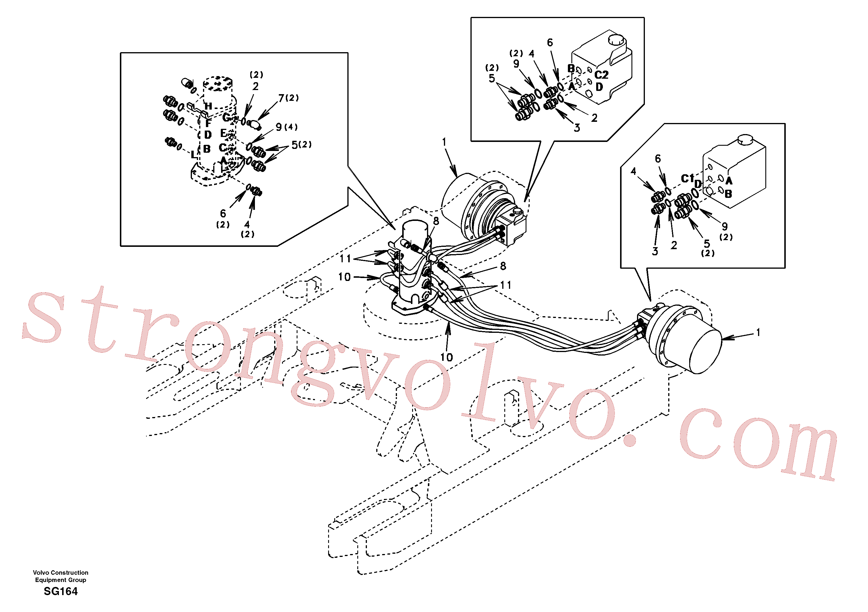 SA9451-13125 Volvo Linha da rótula, rótula ao motor de curso(SG164 Montagem)