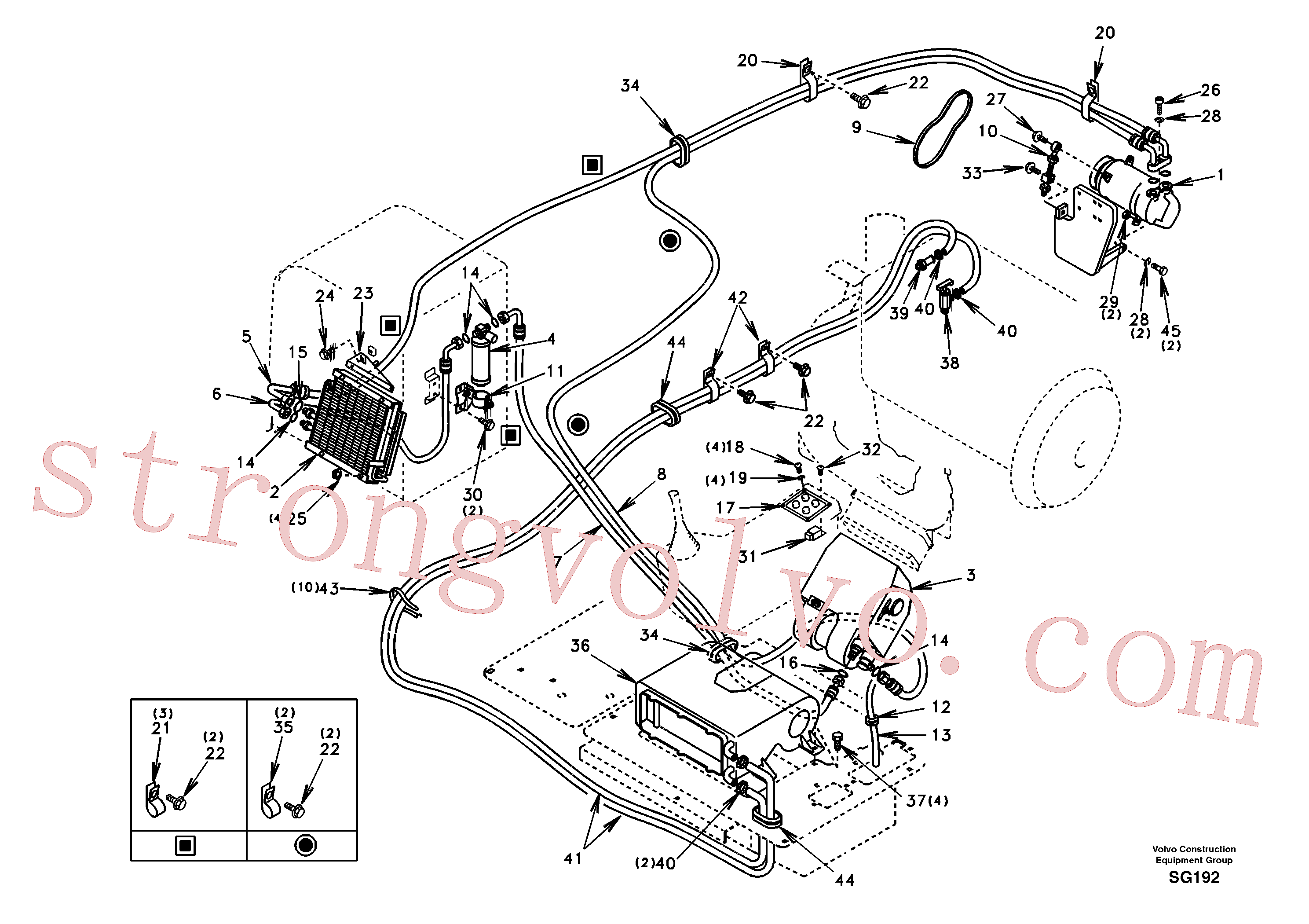 SA9313-00033 Volvo Linha do ar condicionado, refrigeração e aquecimento(SG192 Montagem)