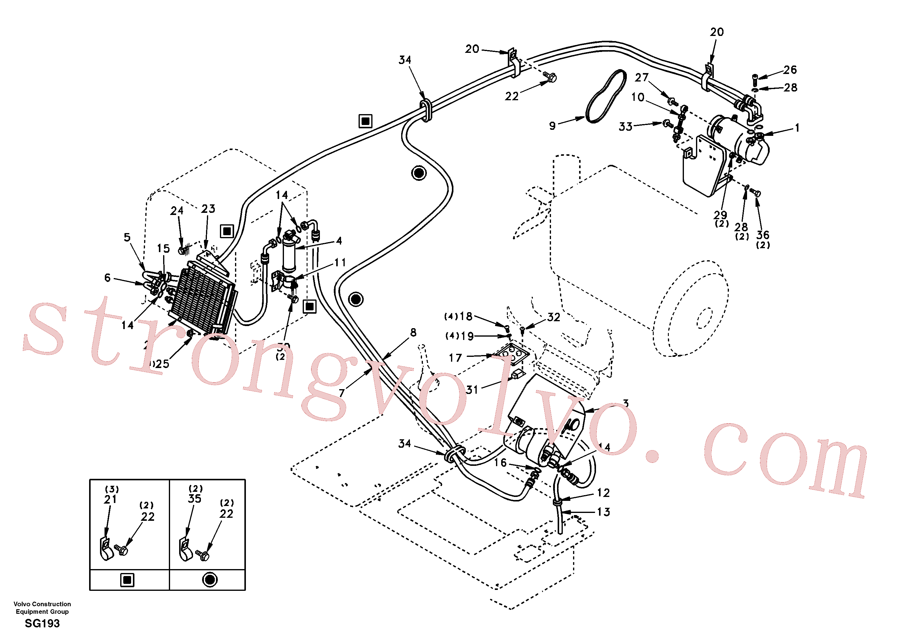 Volvo Acessórios para escavadeira SA9014-11005 Bolt Acessórios