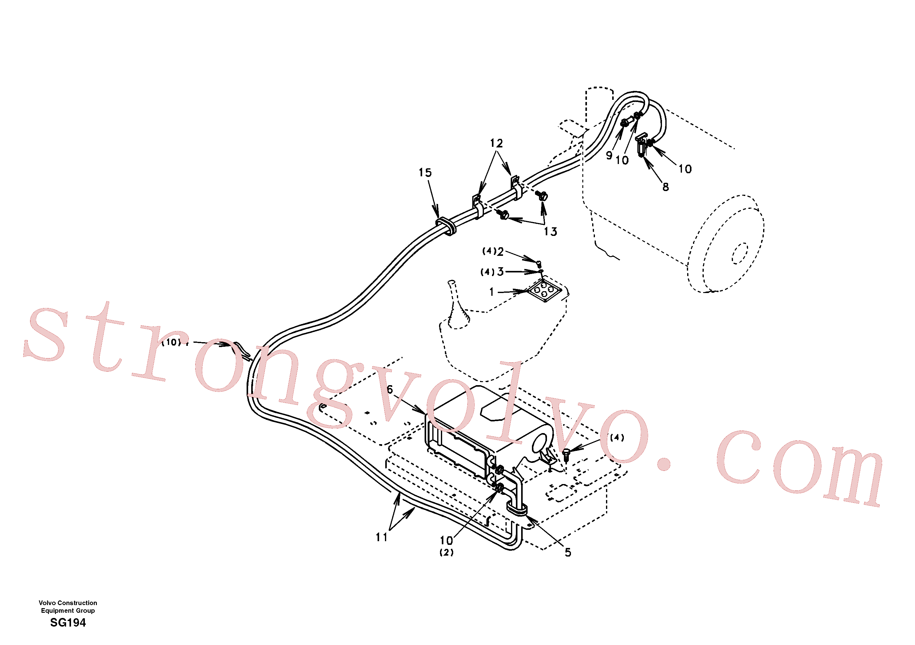VOE14529046 Volvo Linha de aquecimento(SG194 Montagem)