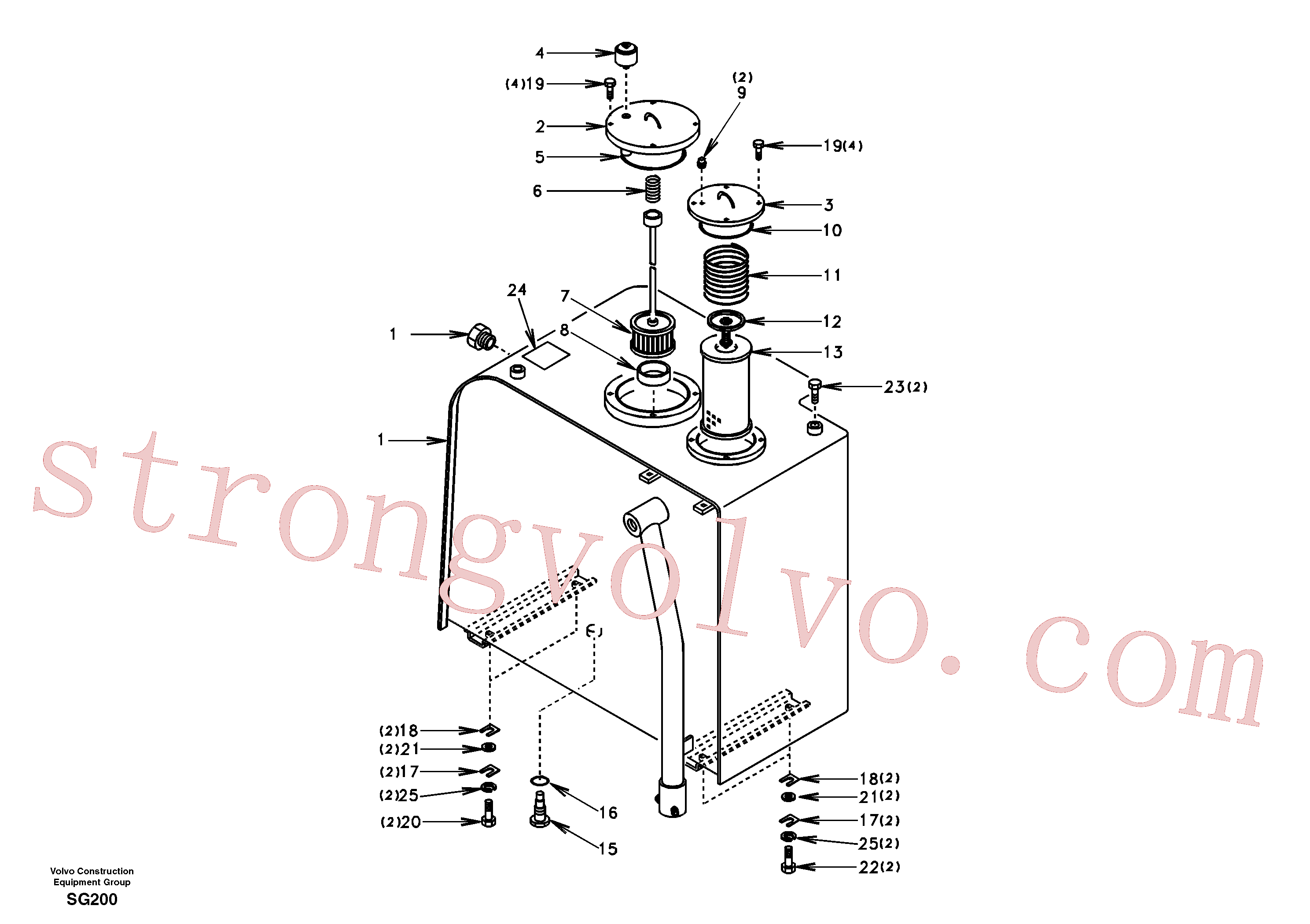 SA9014-11004 Volvo Depósito de óleo hidráulico(SG200 Montagem)