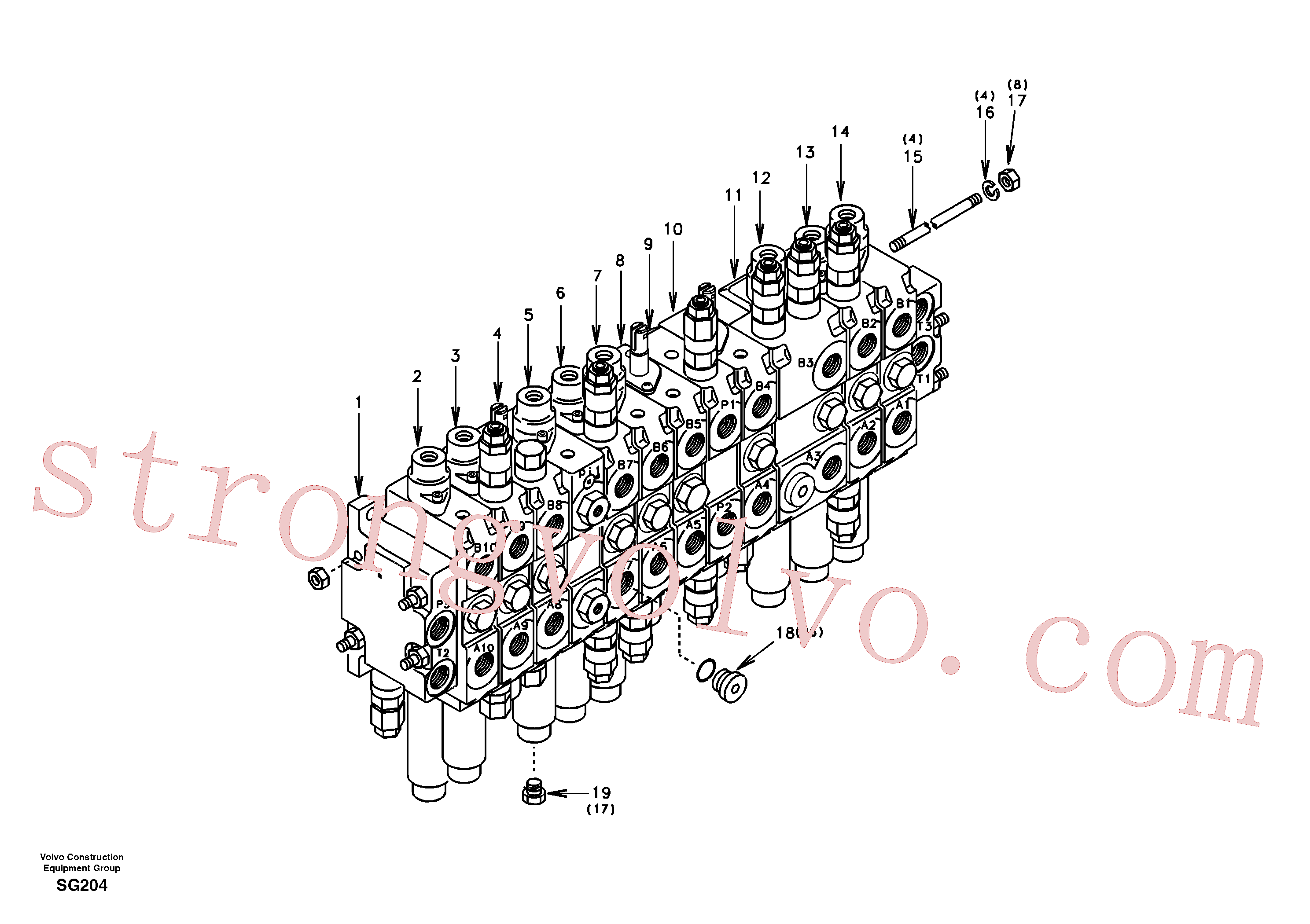 SA7250-21723 Volvo Válvula de comando com acessórios.(SG204 Montagem)