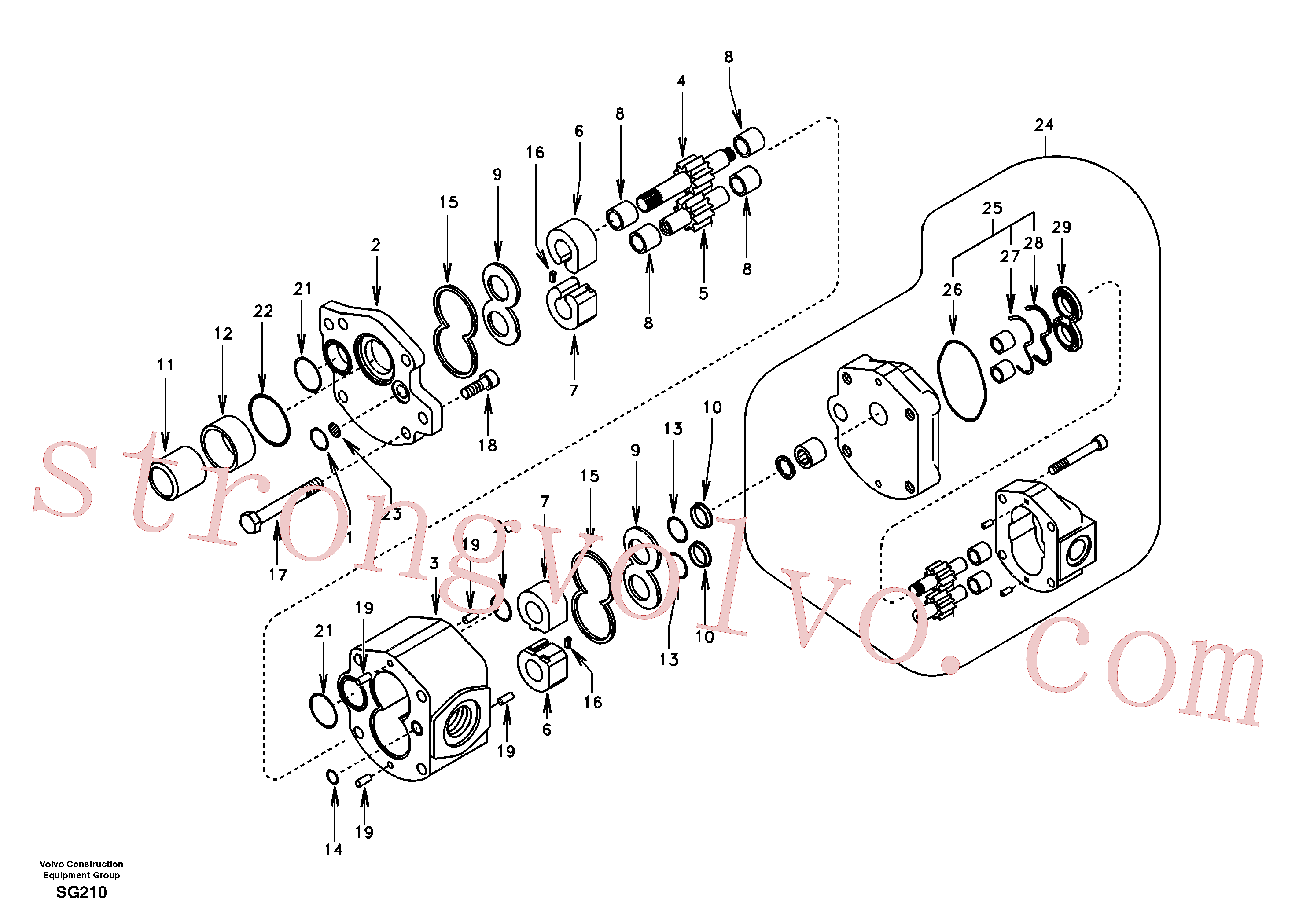 SA8230-02940 Volvo Bomba da engrenagem hidráulica(SG210 Montagem)