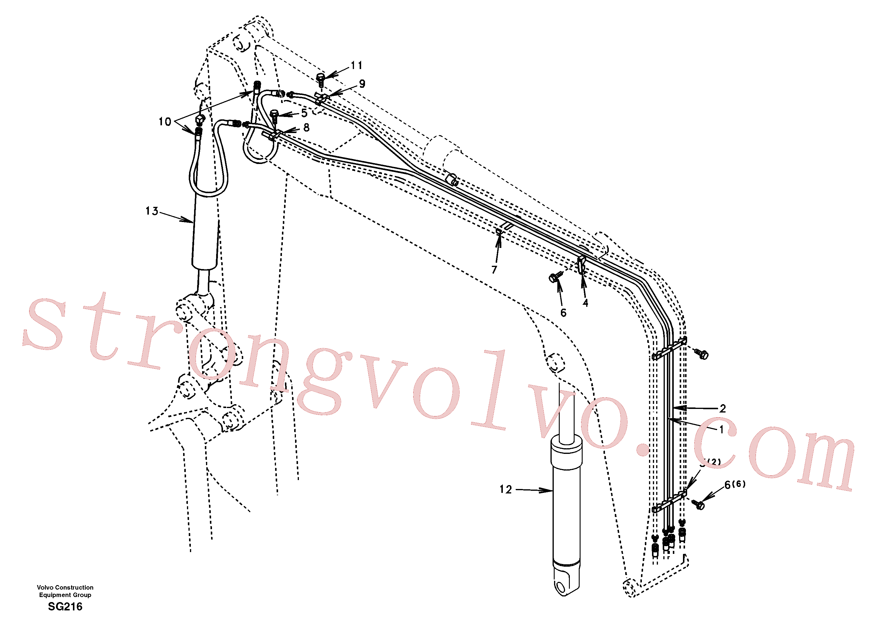 SA9451-14719 Volvo Hidráulica de serviço, lança(SG216 Montagem)
