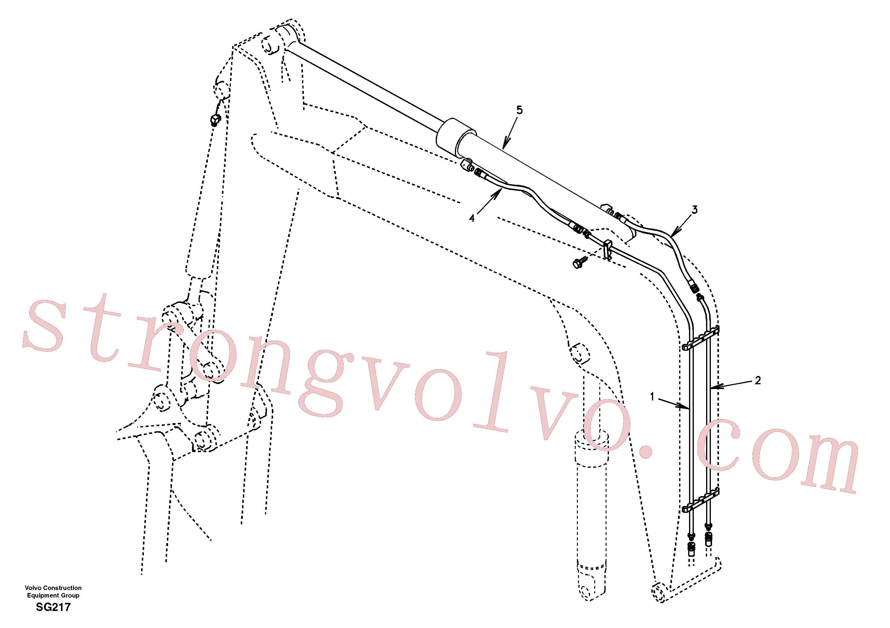 SA9451-04715 Volvo Hidráulica de serviço, ruptura do braço de afundamento(SG217 Montagem)