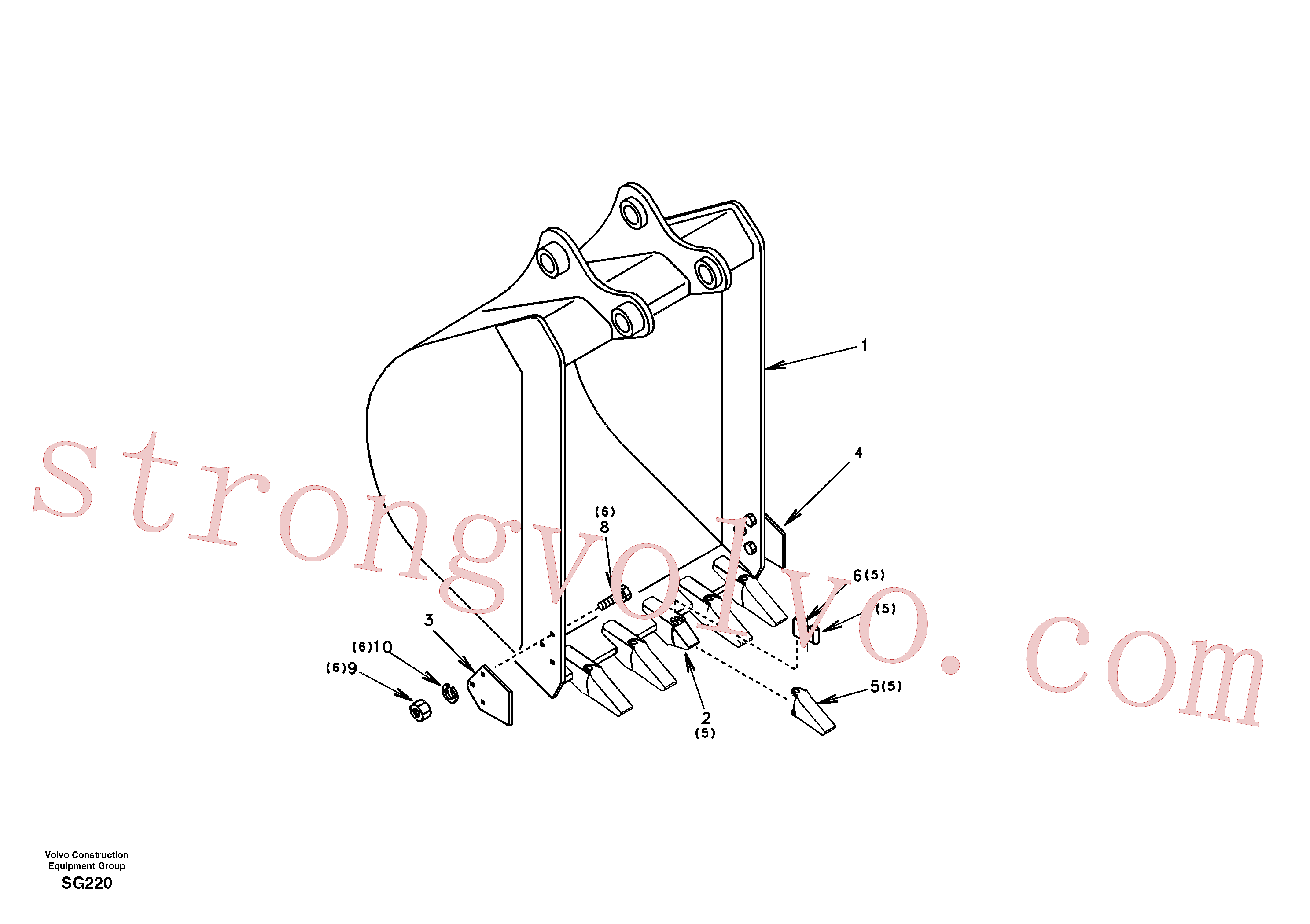 Volvo SA1071-01870 Pino Volvo Acessórios para escavadeira