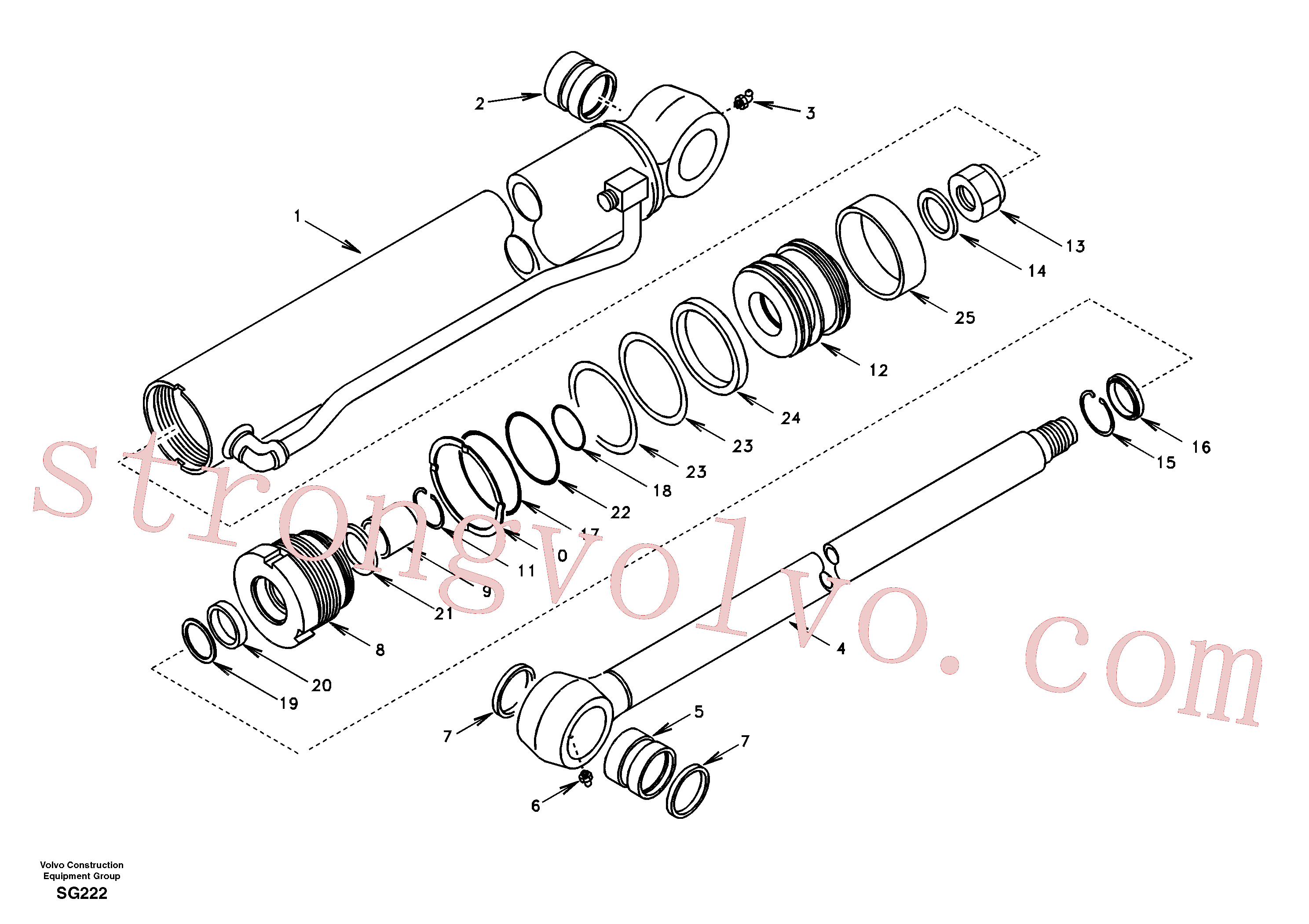 SA1046-01630 Volvo Cilindro de balde(SG222 Montagem)