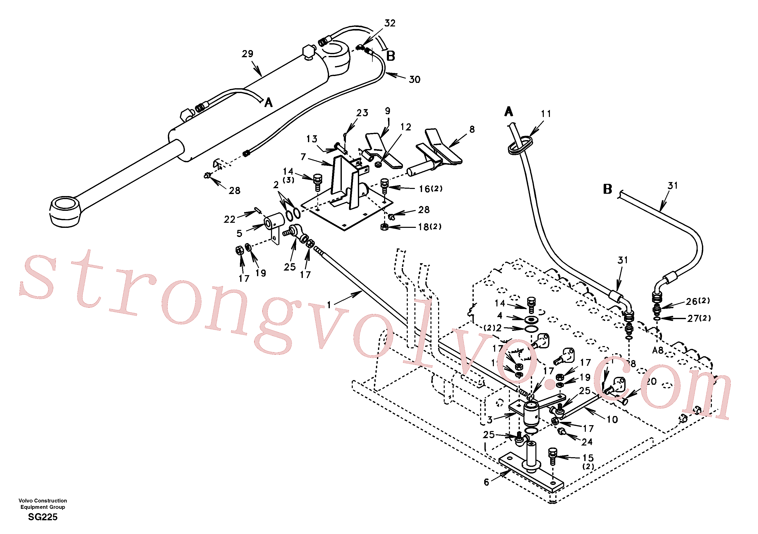 SA9453-03734 Volvo Sistema de rotação da lança(SG225 Montagem)
