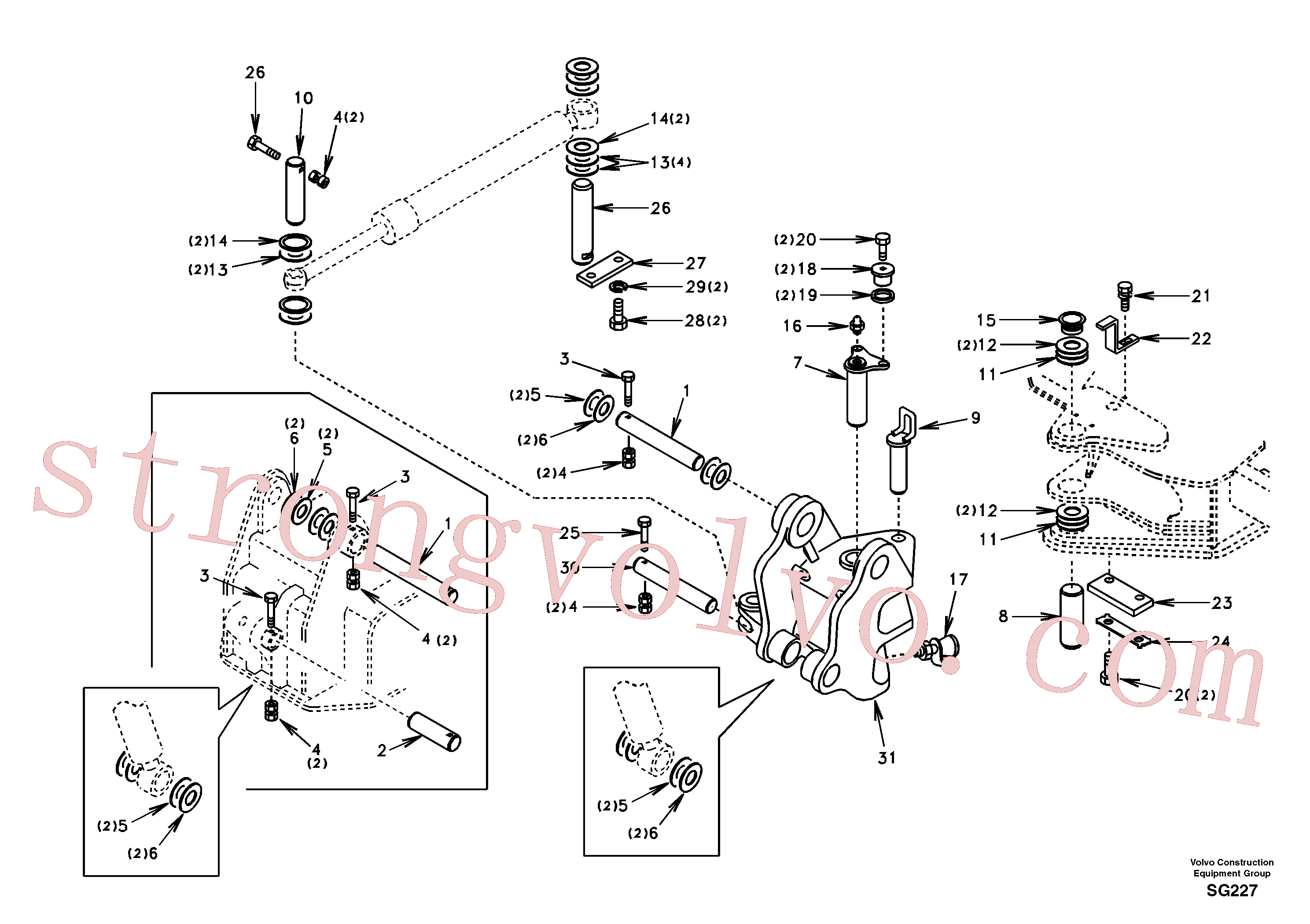 Volvo SA1171-30402 Pino Volvo Acessórios para escavadeira