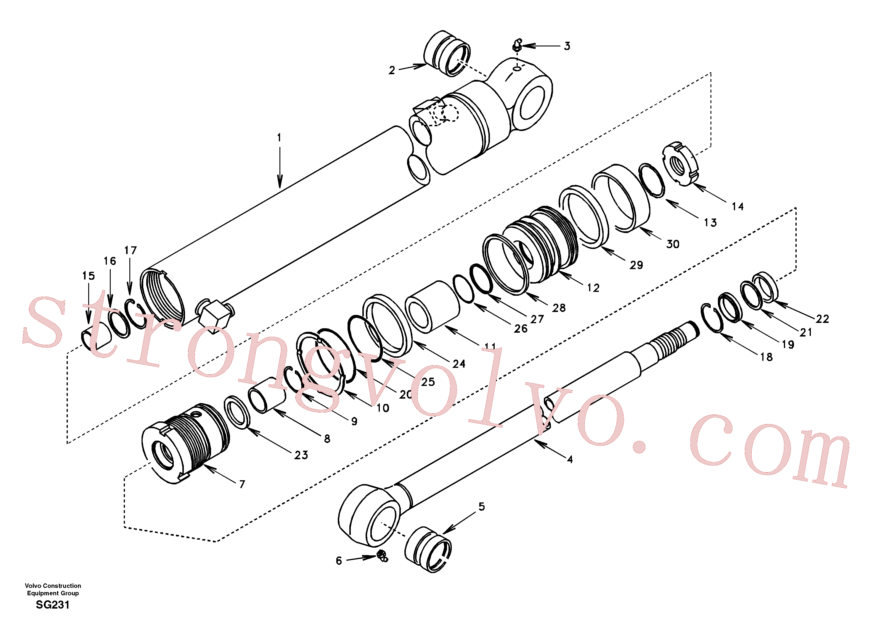 VOE14503581 Volvo Cilindro do braço de afundamento(SG231 Montagem)