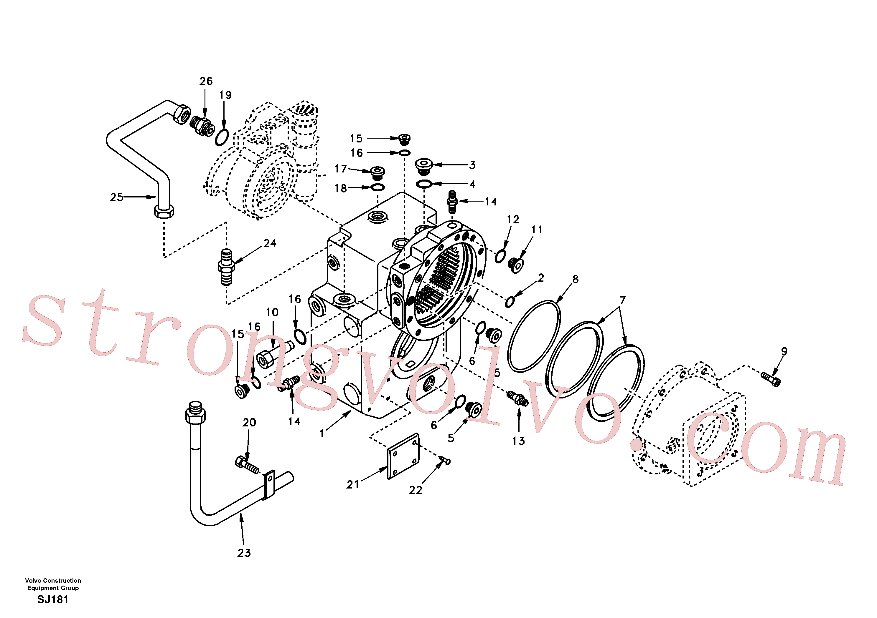SA8320-03930 Volvo Corpo da caixa de engrenagem com peça de adaptação(SJ181 Montagem)
