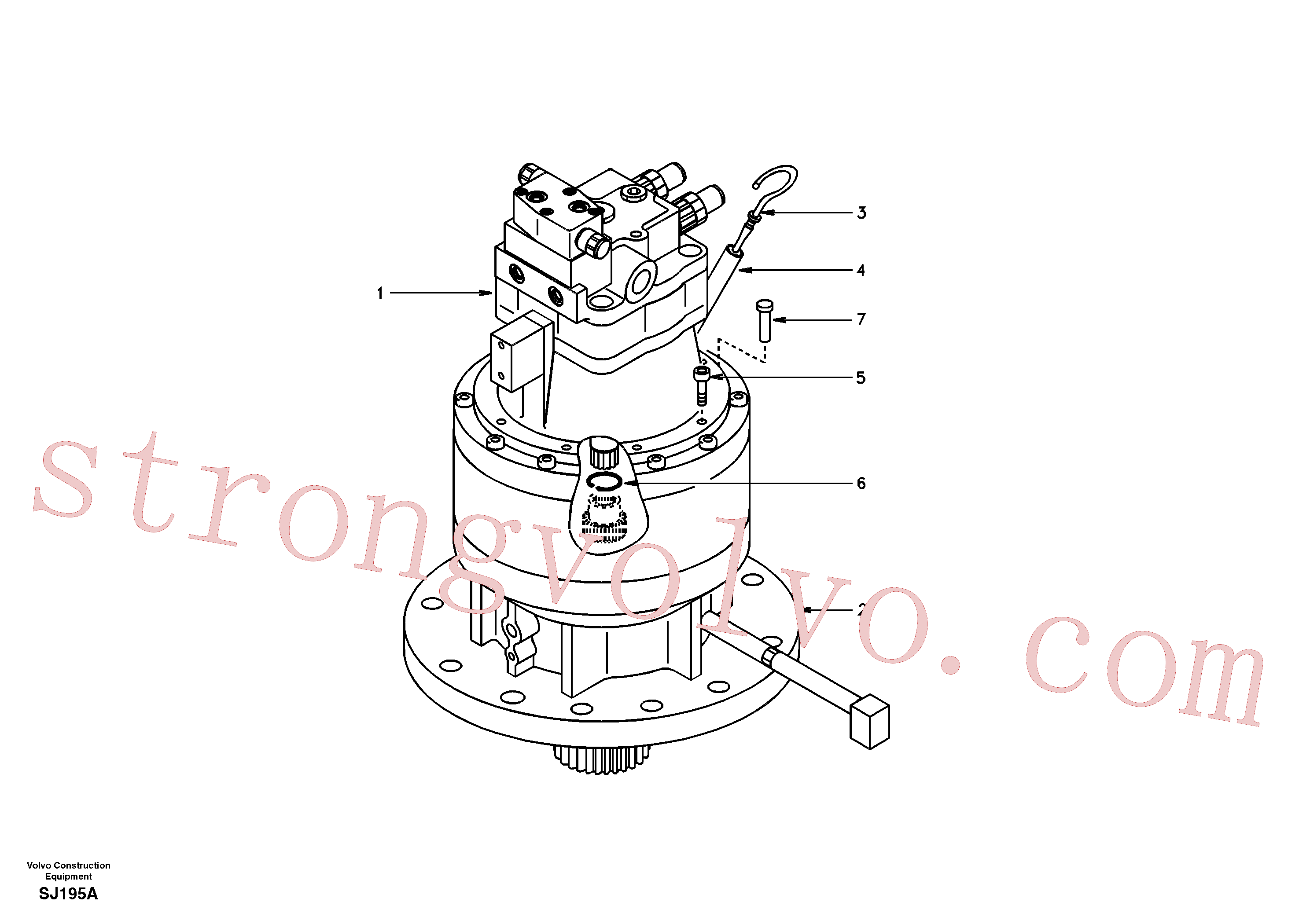 SA7118-30610 Volvo Motor de rotação com peças de montagem(SJ195A Montagem)
