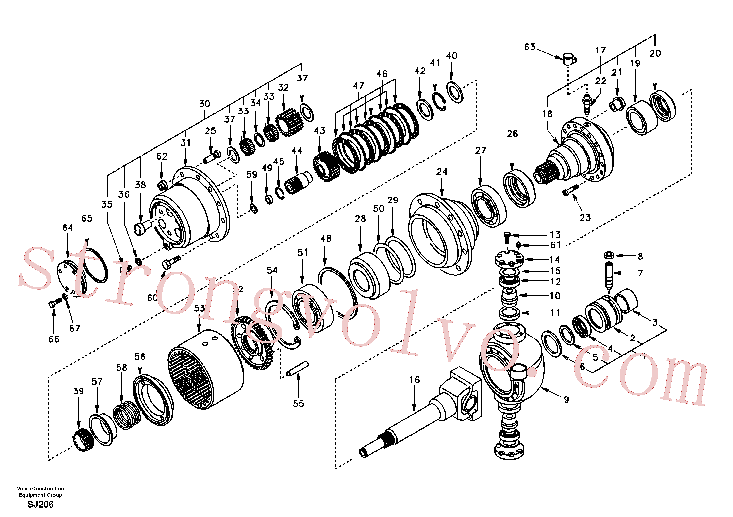 SA9481-50001 Volvo Redução do cubo, eixo dianteiro(SJ206 Montagem)