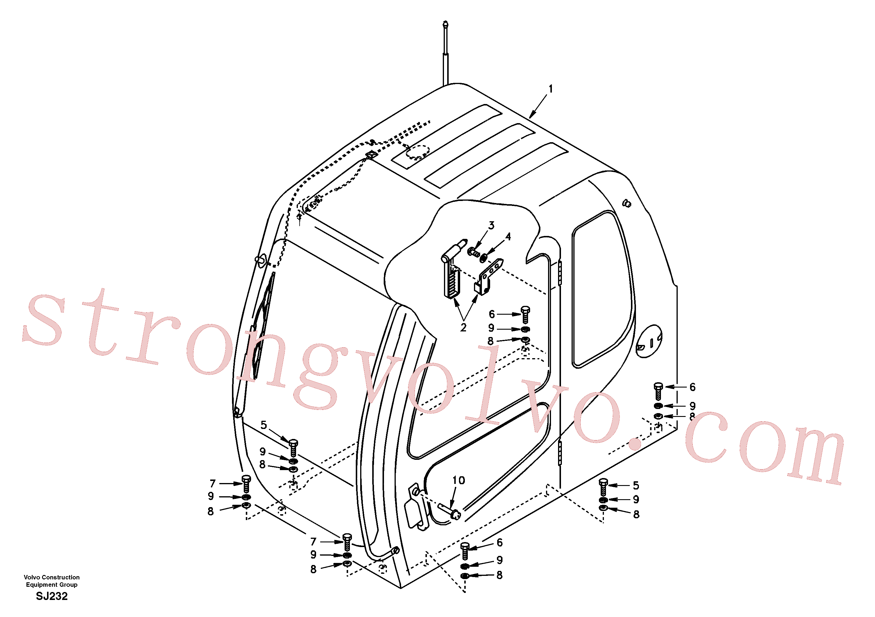 VOE980466 Volvo Apoio da cabina(SJ232 Montagem)