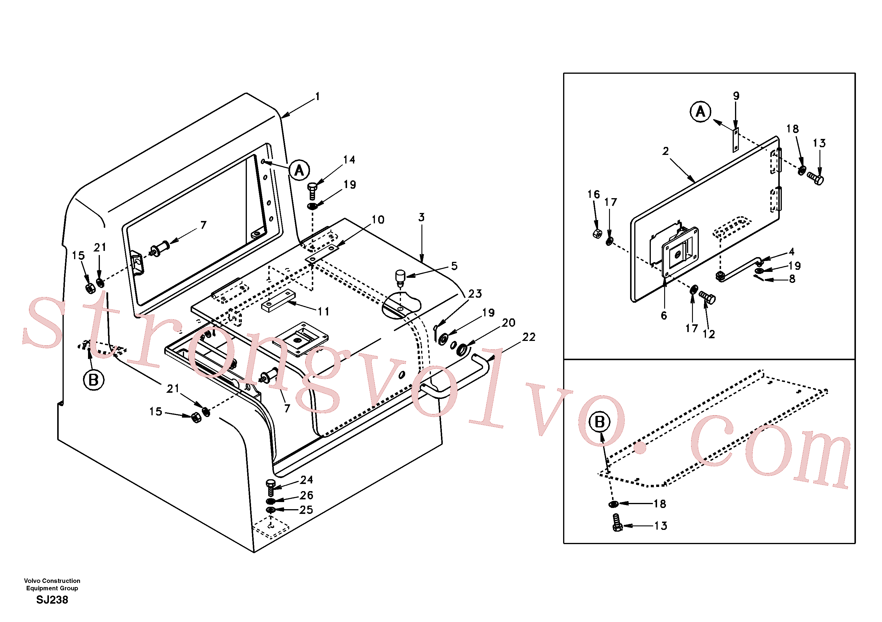 SA9131-11000 Volvo Caixa de ferramentas, blindagem(SJ238 Montagem)
