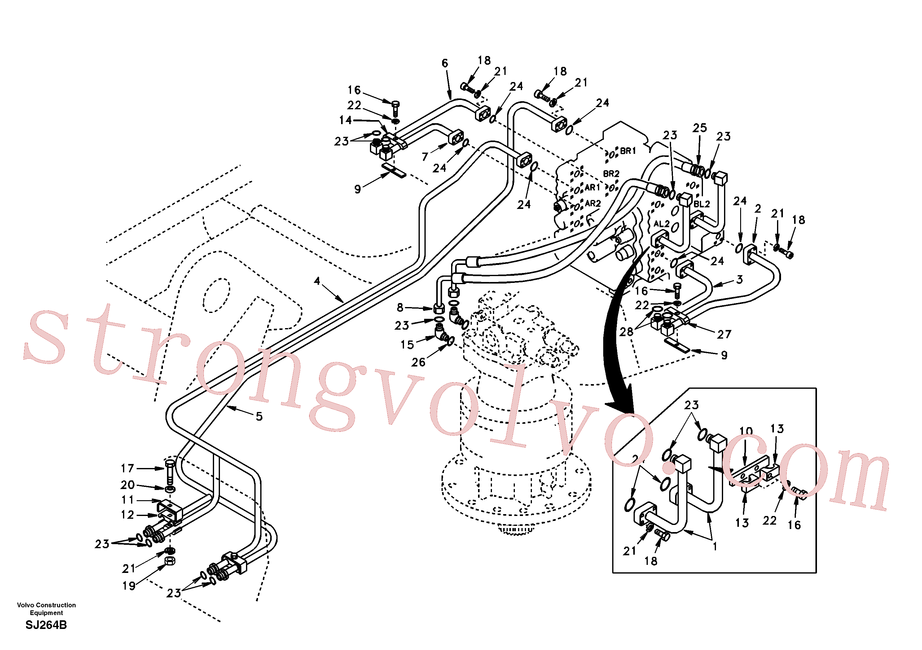 SA9372-12860 Clamp Inscreva-se para Volvo Acessórios para escavadeira