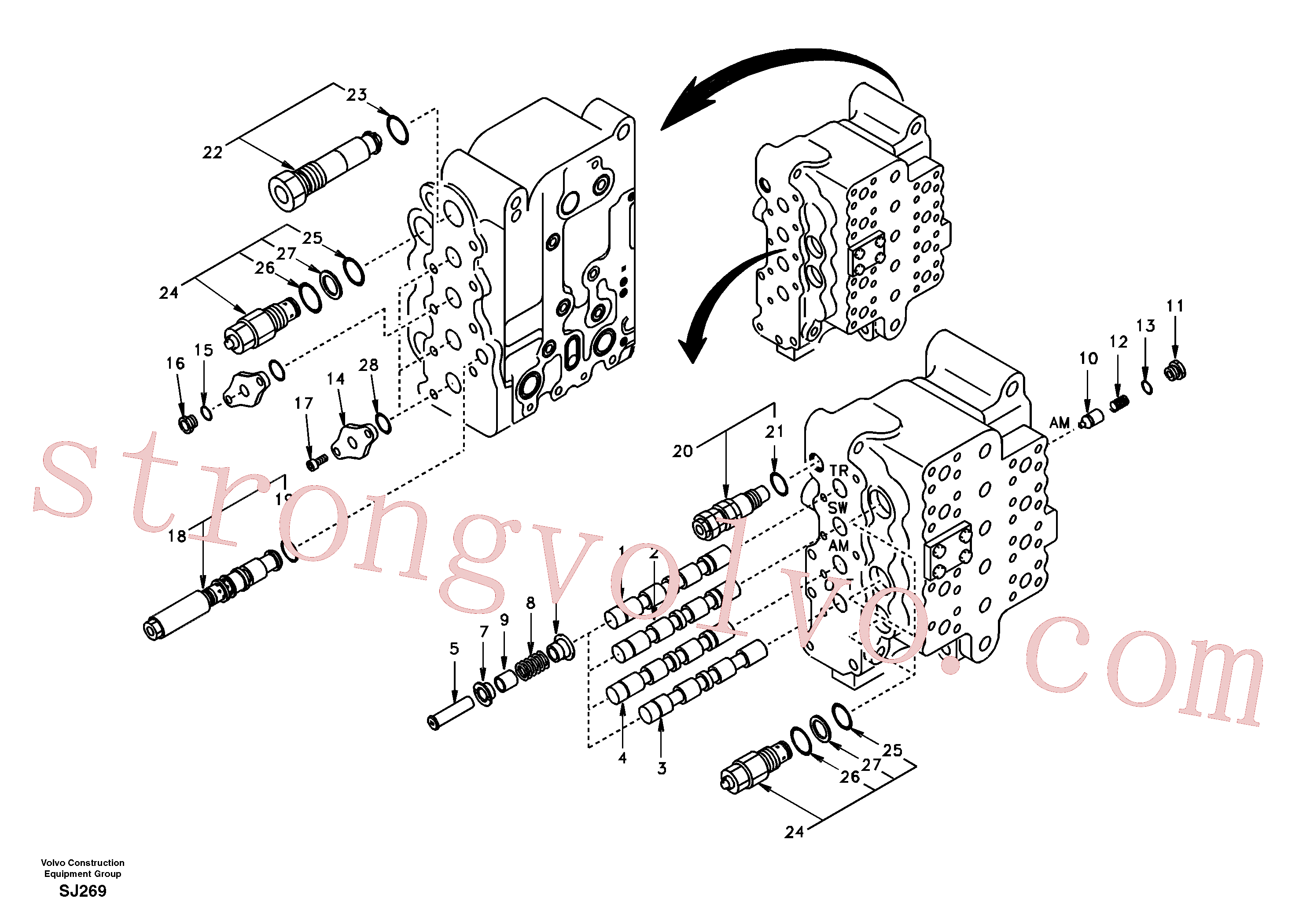 Volvo SA7270-30150 Relief valve Volvo Acessórios para escavadeira