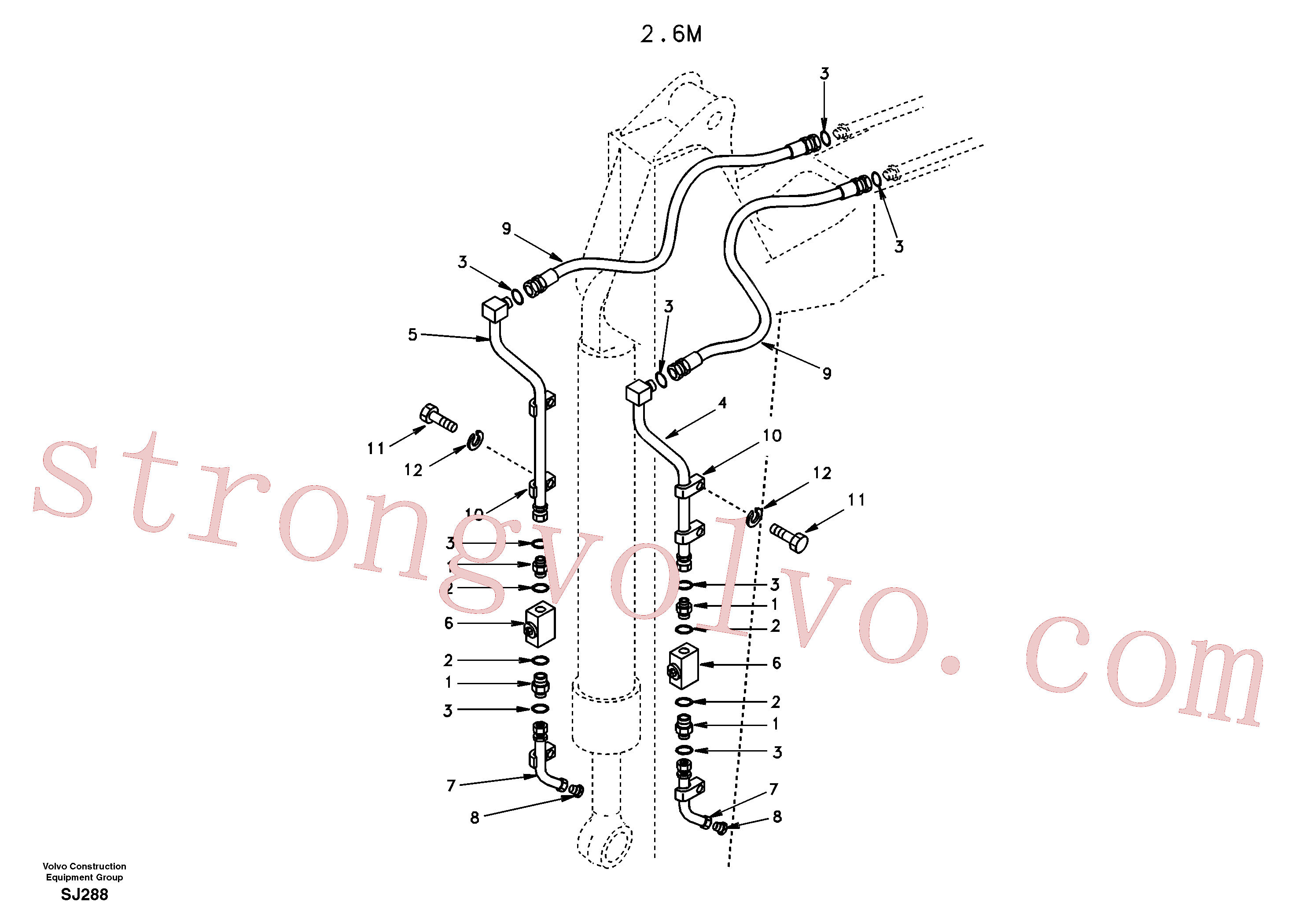 China Made SA9372-43435 Clamp Volvo Acessórios para escavadeira