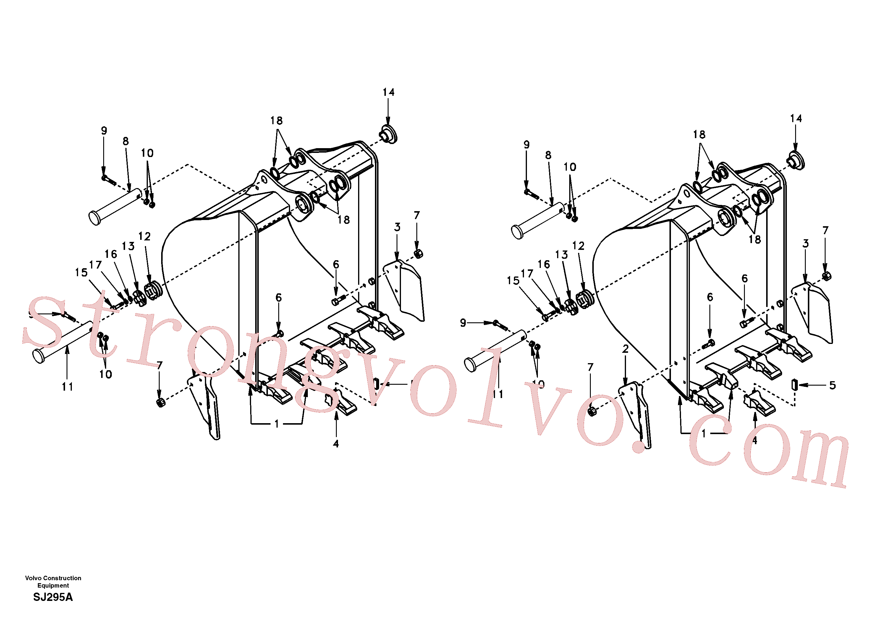 SA1172-05300 Pin Volvo escavadeira