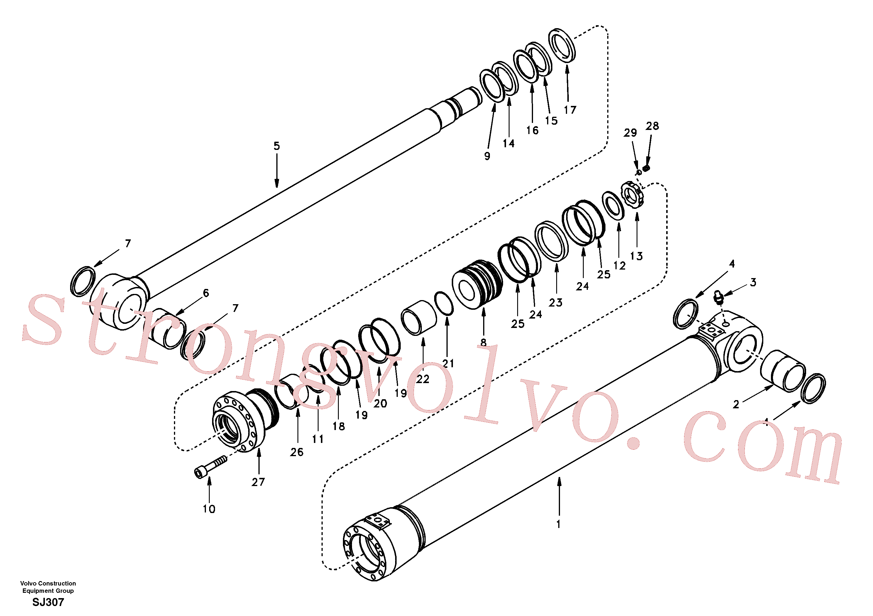SA9565-11150 Volvo Cilindro da lança(SJ307 Montagem)