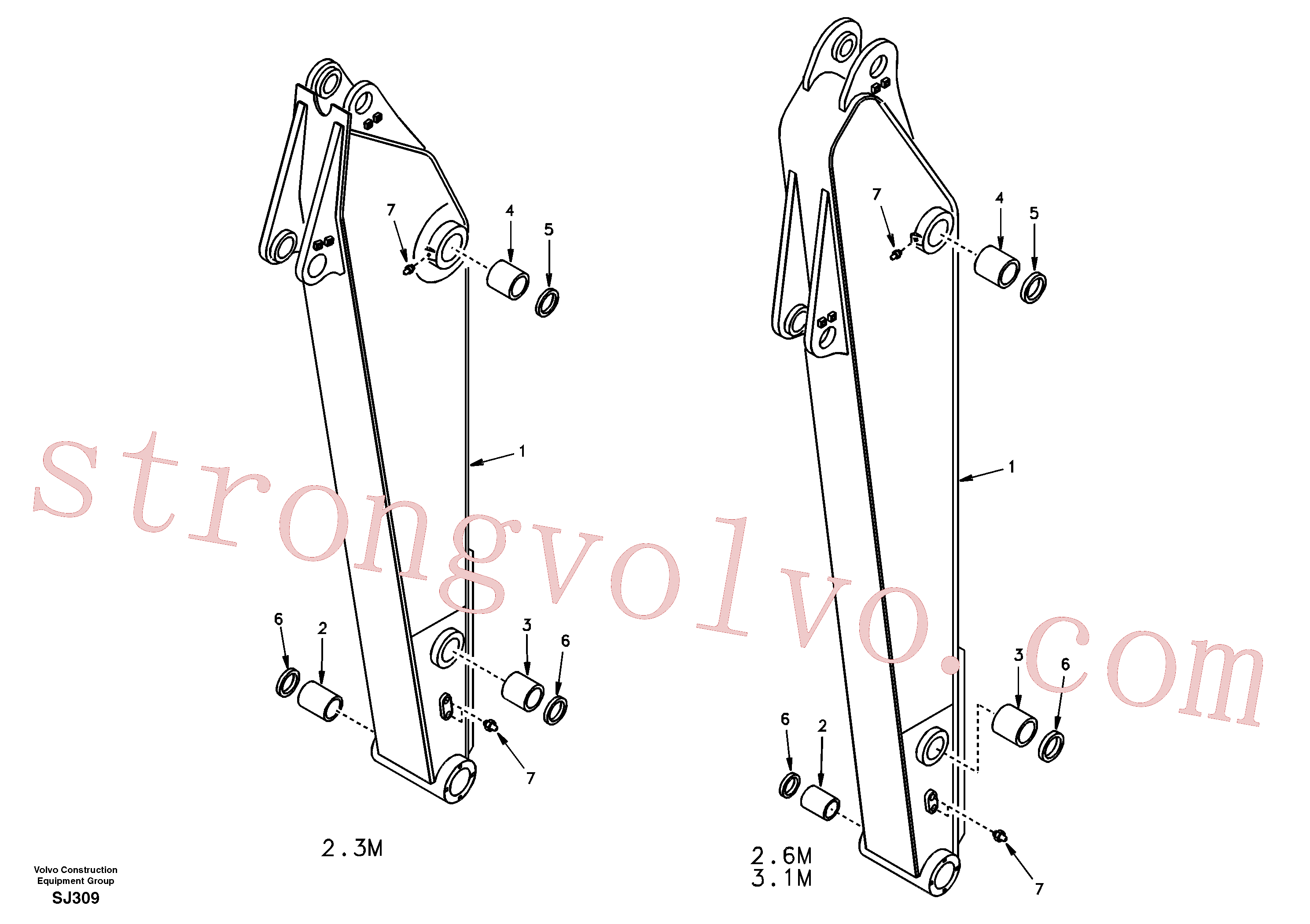 SA9561-08010 Volvo Tubagem de massa e do braço de afundamento com sede da tubagem(SJ309 Montagem)