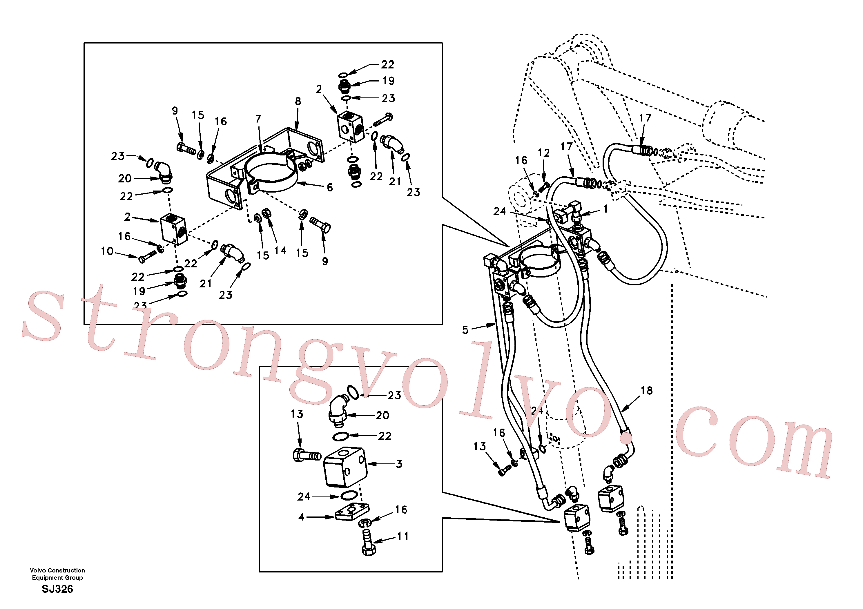 SA9419-31020 Volvo Hidráulica de serviços, balde articulado(SJ326 Montagem)