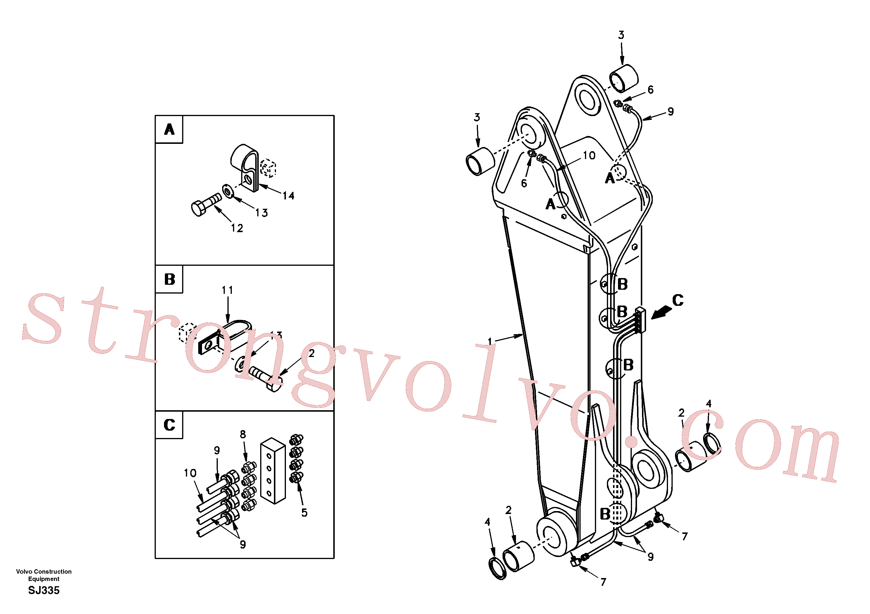 SA9482-02122 Mangueira completa Volvo escavadeira